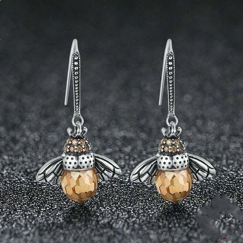 Queen Bee Crystal Drop Earrings