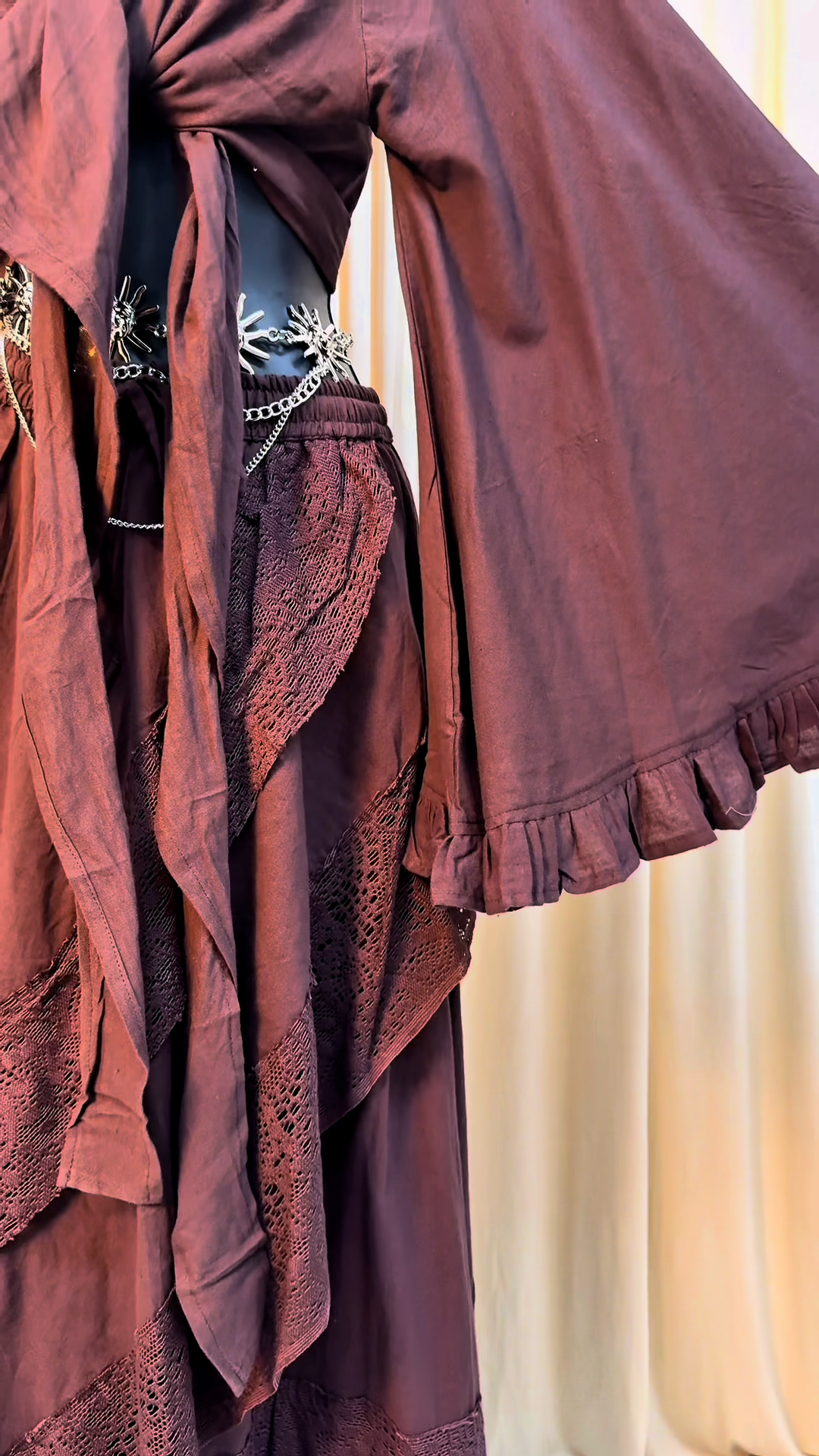 Boho Cotton Lace Maxi Skirt Set
