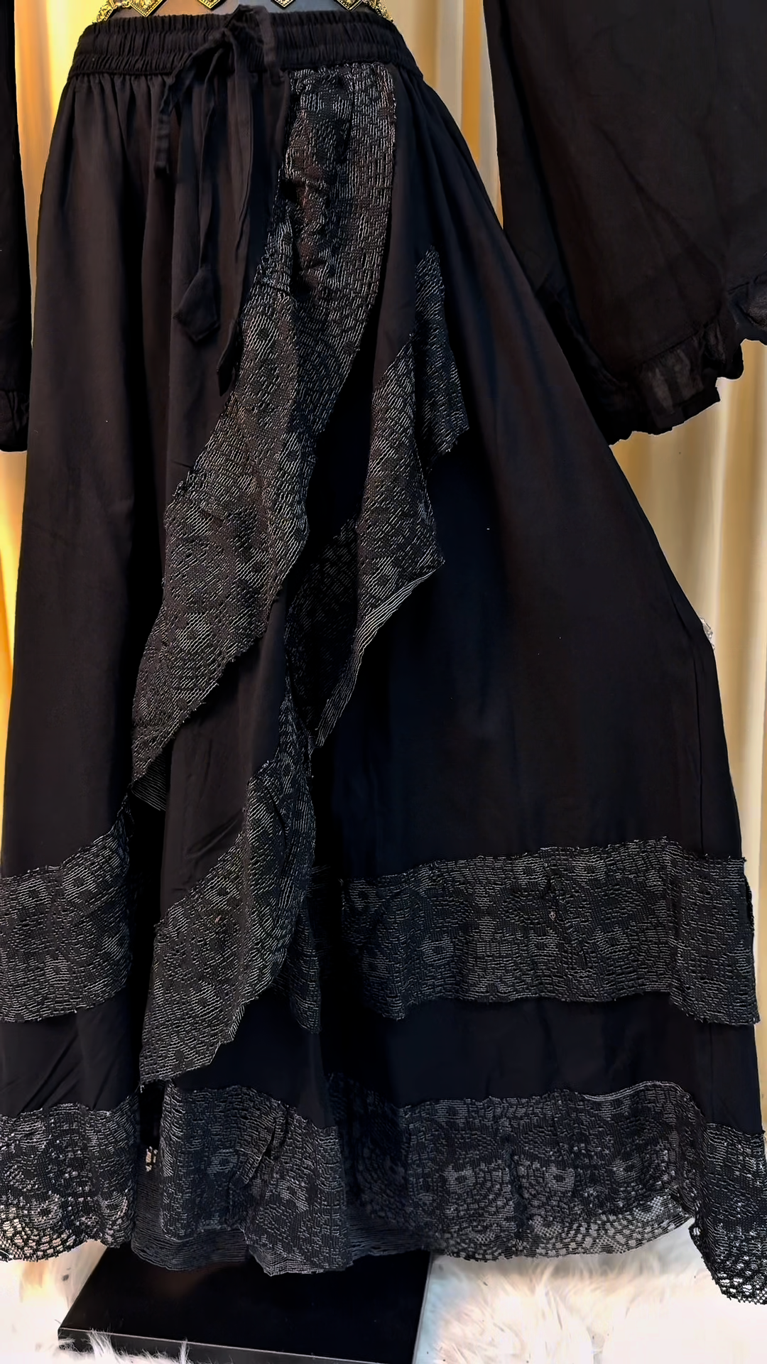 Boho Cotton Lace Maxi Skirt Set