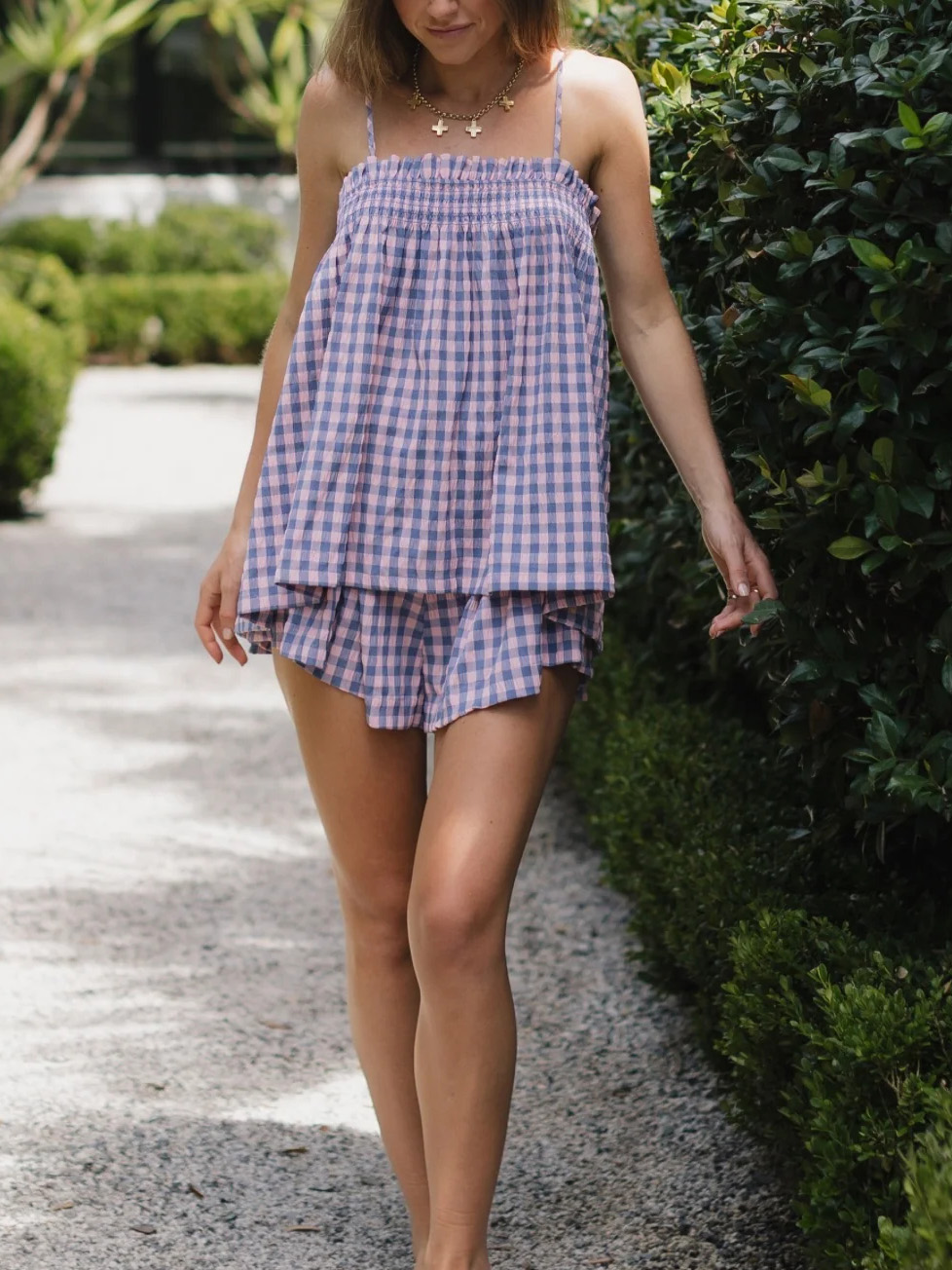 Stevie Set - Periwinkle Check