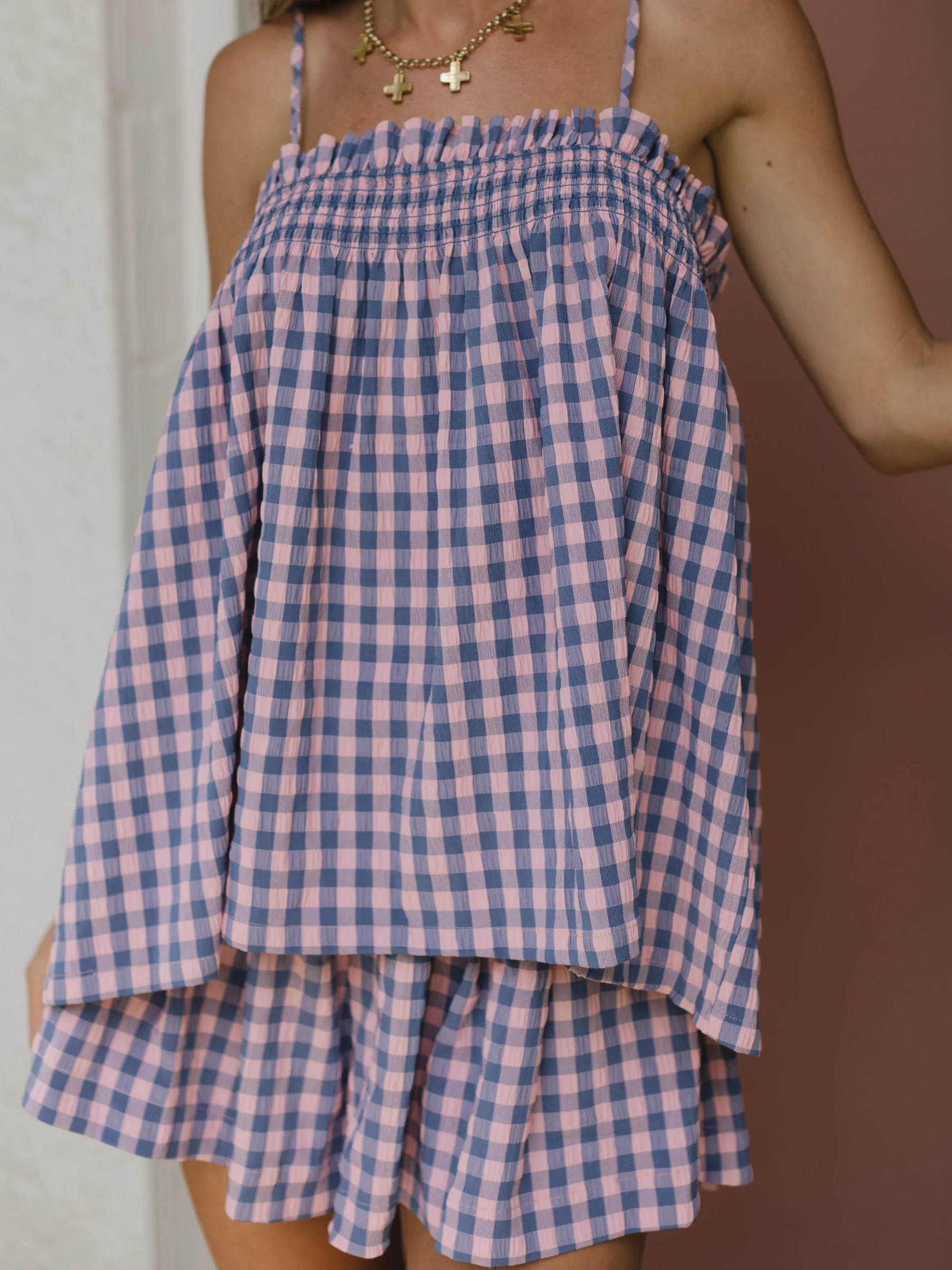 Stevie Set - Periwinkle Check