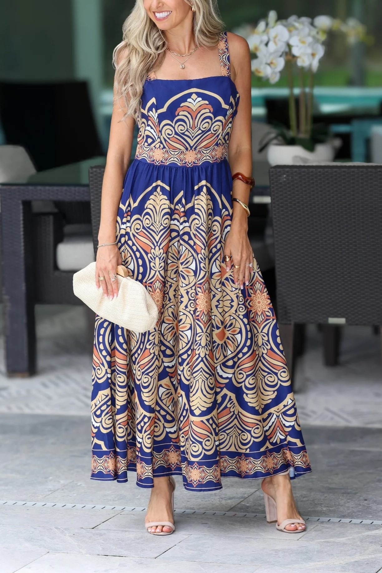 Majestic Grace Navy Maxi Dress