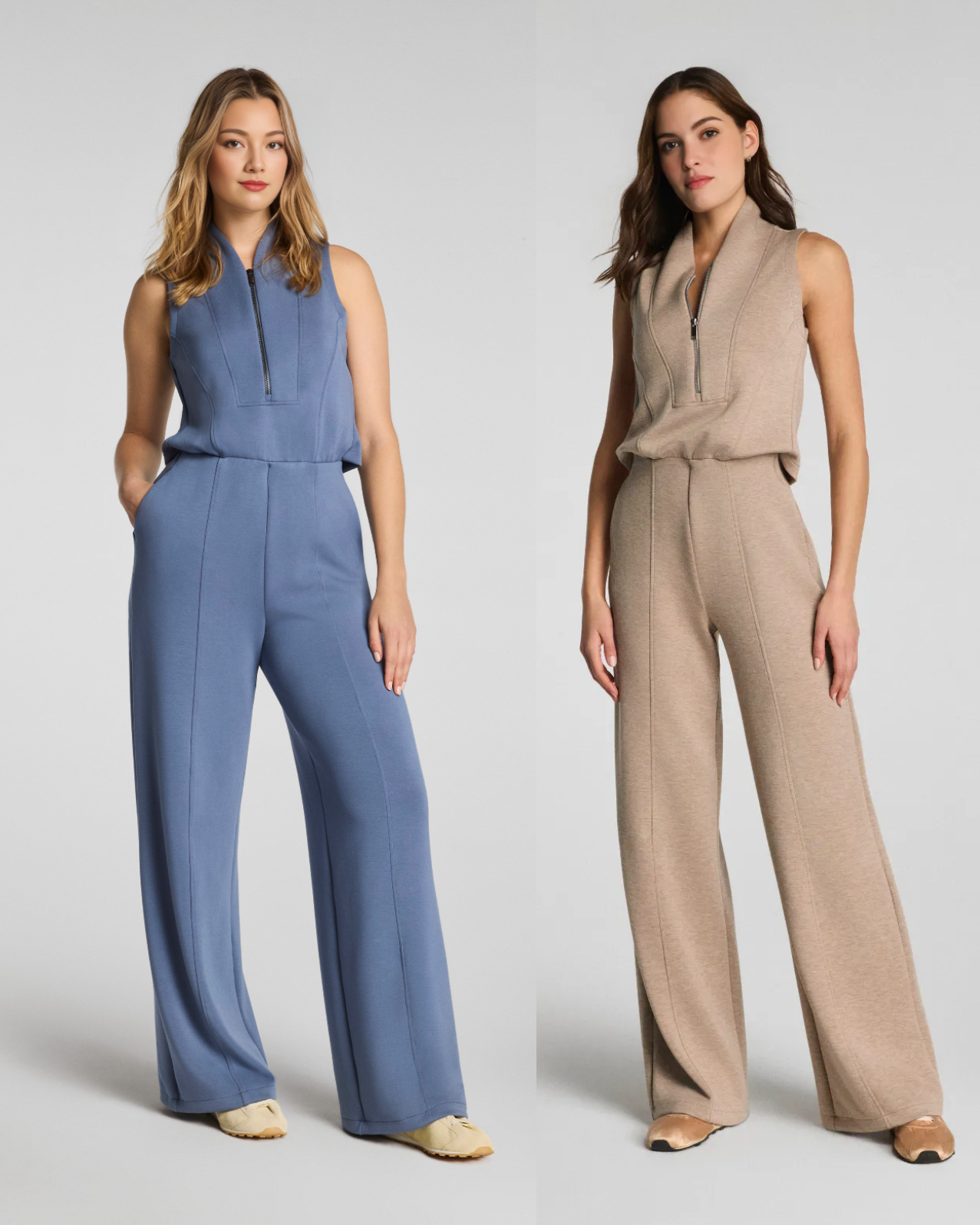 AirEssentials Shawl Collar Half Zip Jumpsuit (Buy 2 Free Shipping & Extra $5~$9.99 off)