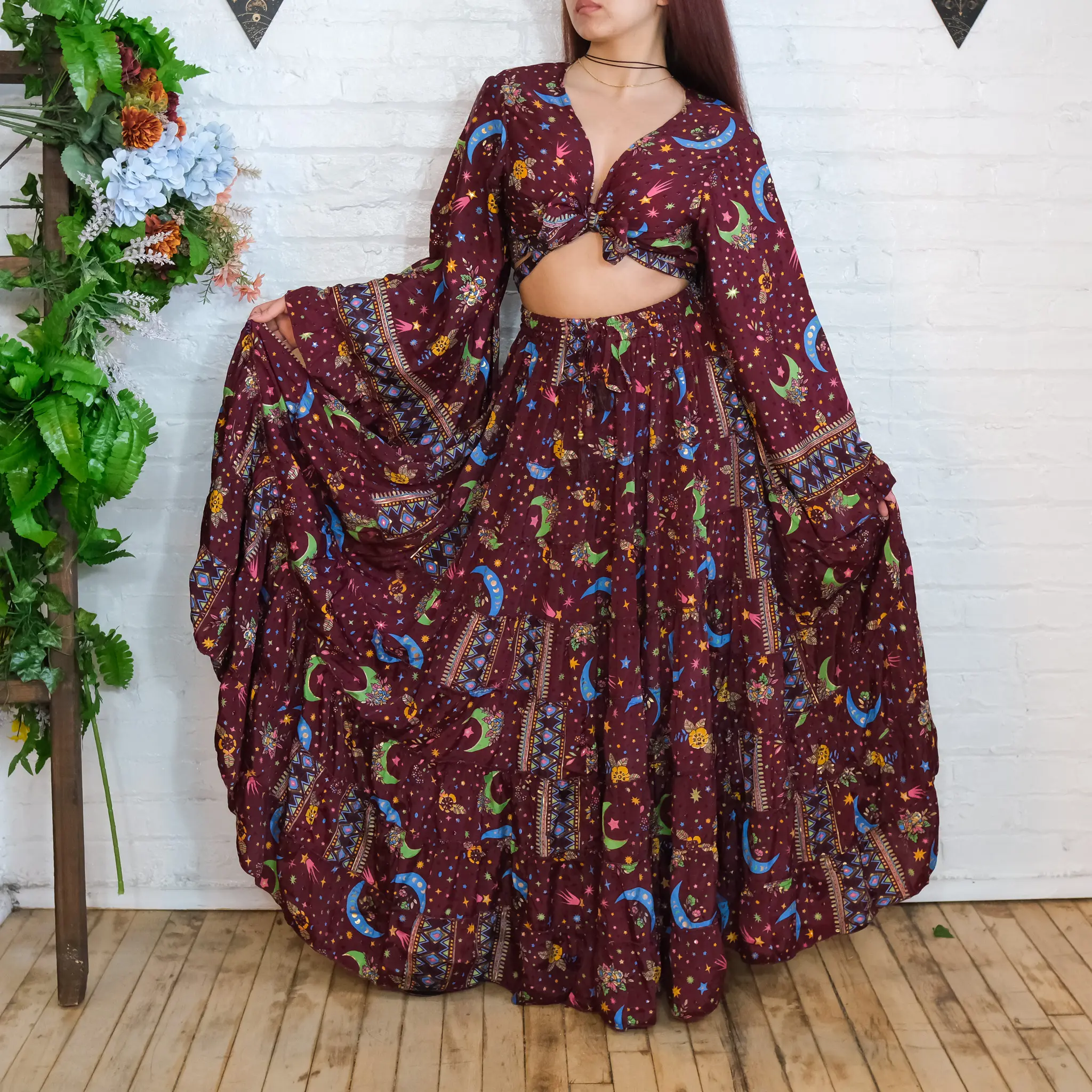 Boho Hippie Long Skirt Set