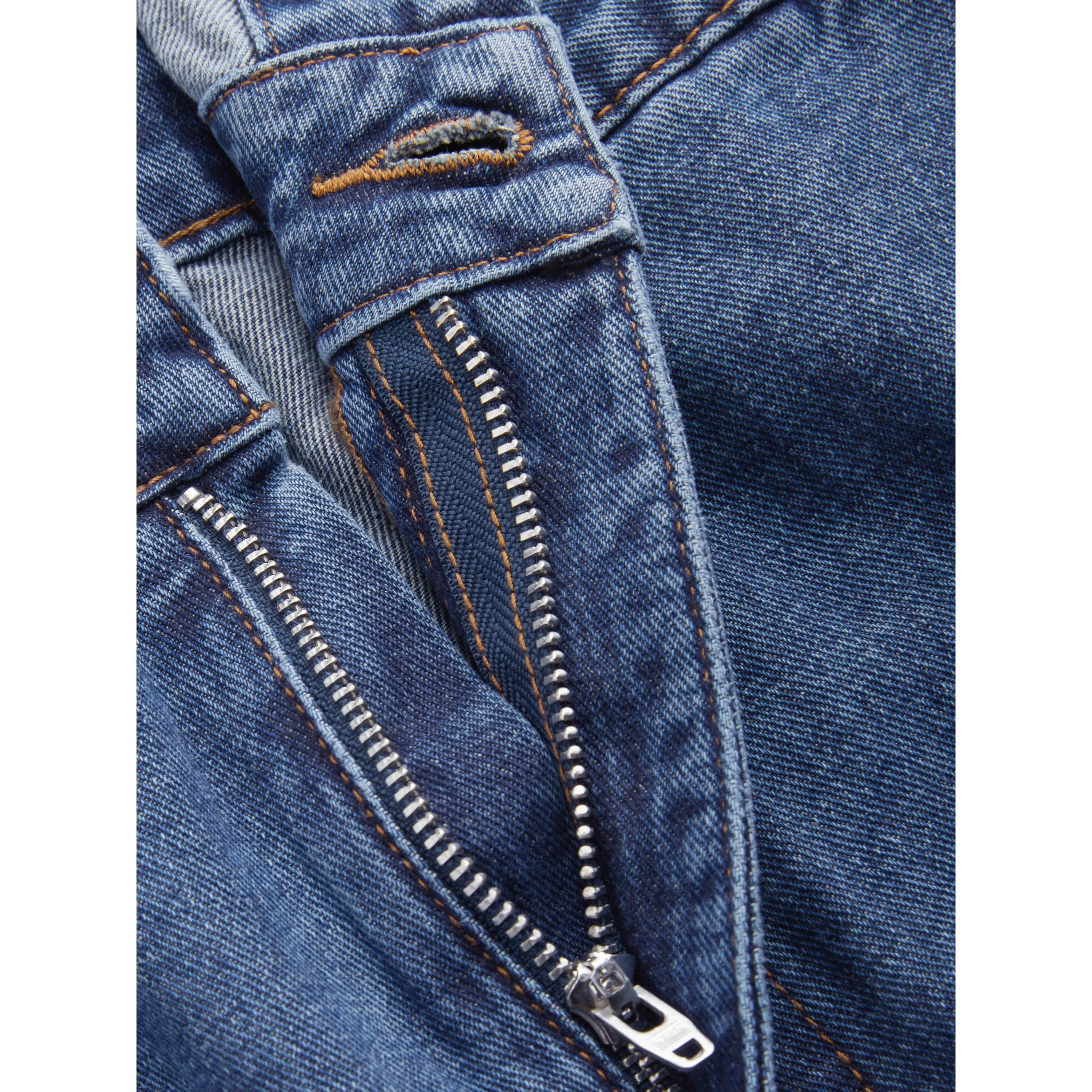 Denim V-neck Button & Pocket Wide Leg Jumpsuit