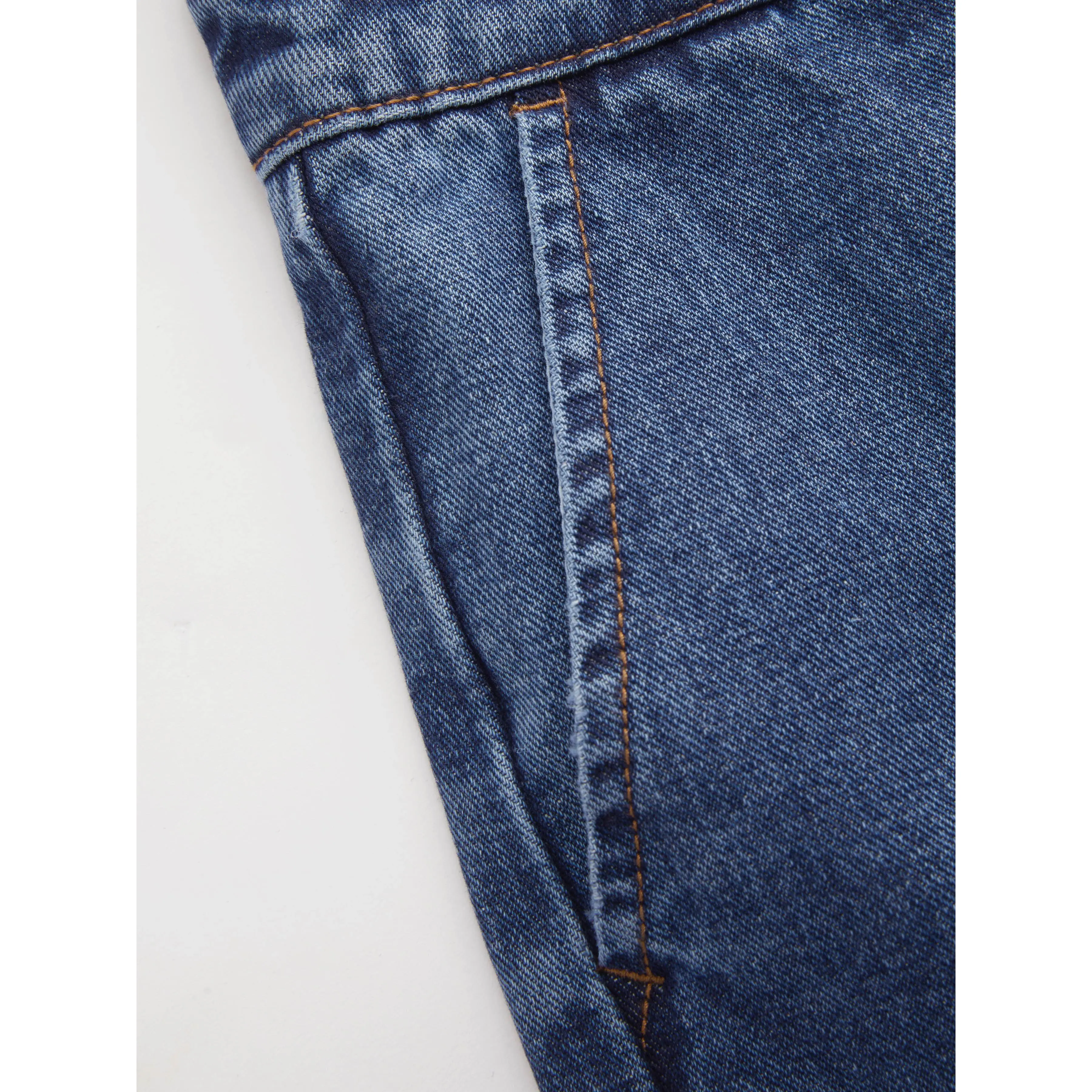 Denim V-neck Button & Pocket Wide Leg Jumpsuit