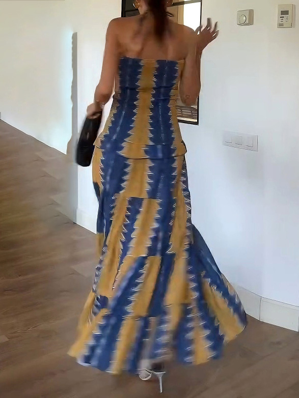 Relaxed Low-rise Floral-print Tiered Maxi Dress