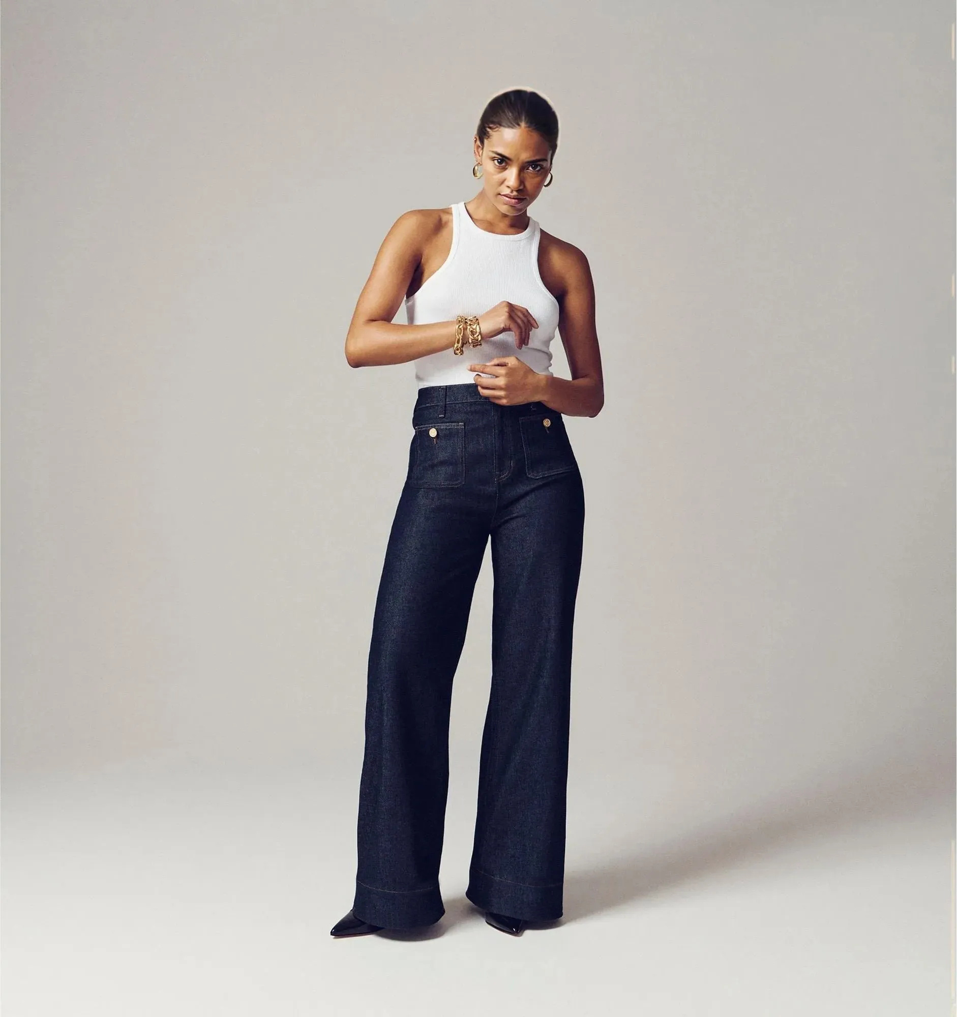 Tummy Control Sailor Wide Leg Trouser (Buy 2 Free Shipping)