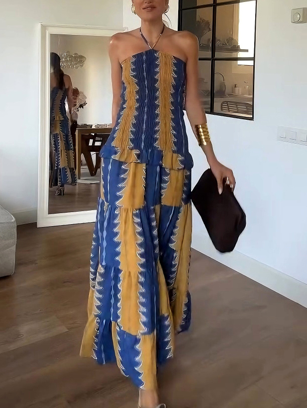 Relaxed Low-rise Floral-print Tiered Maxi Dress