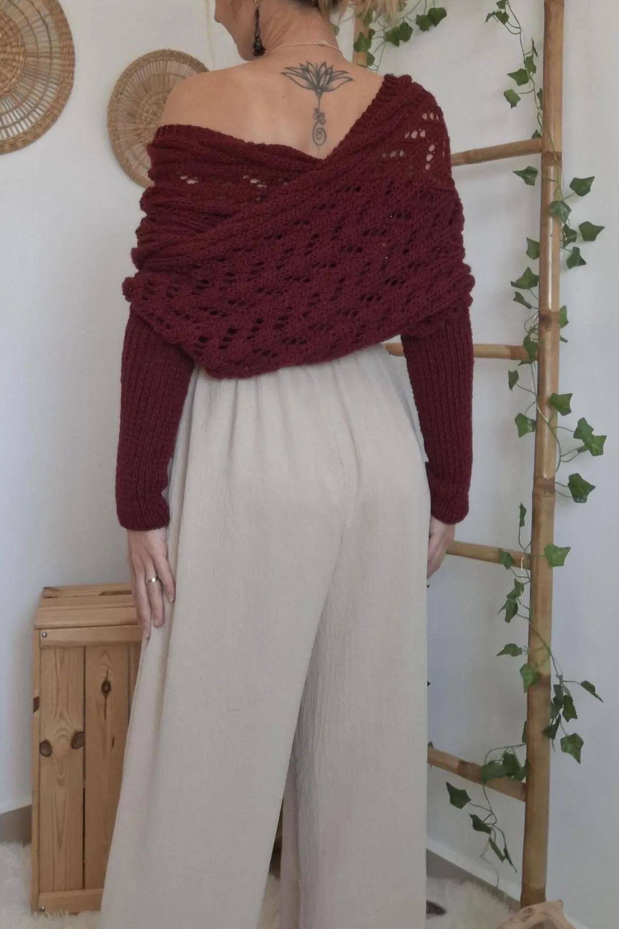 Scarf with Sleeves, Boho Shrug Cardigan, Wrap Sweater Women, Boho Weeding Shawl