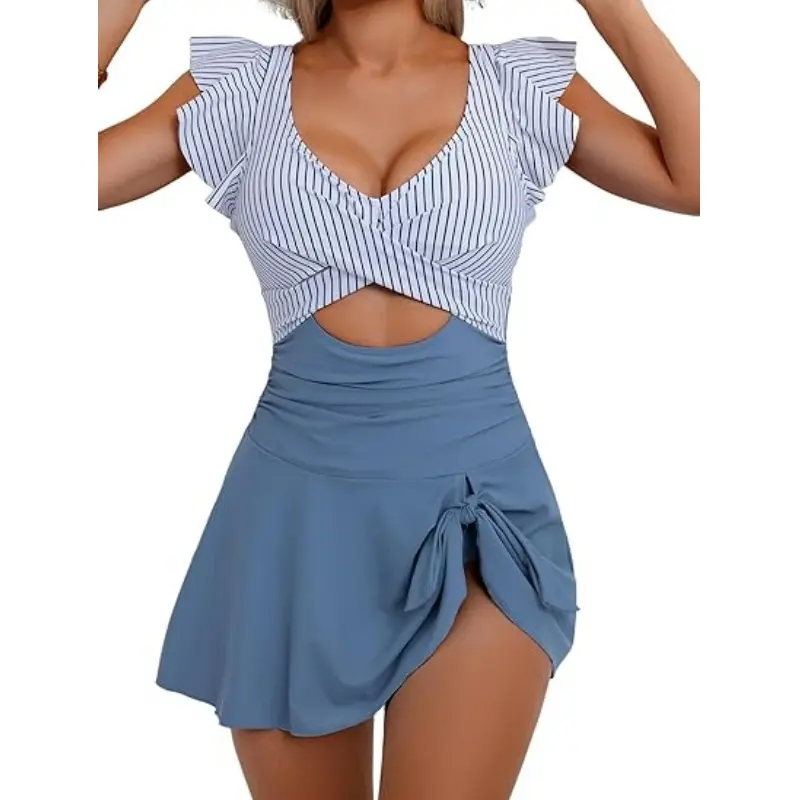 Floral Ruffle Swim Dress