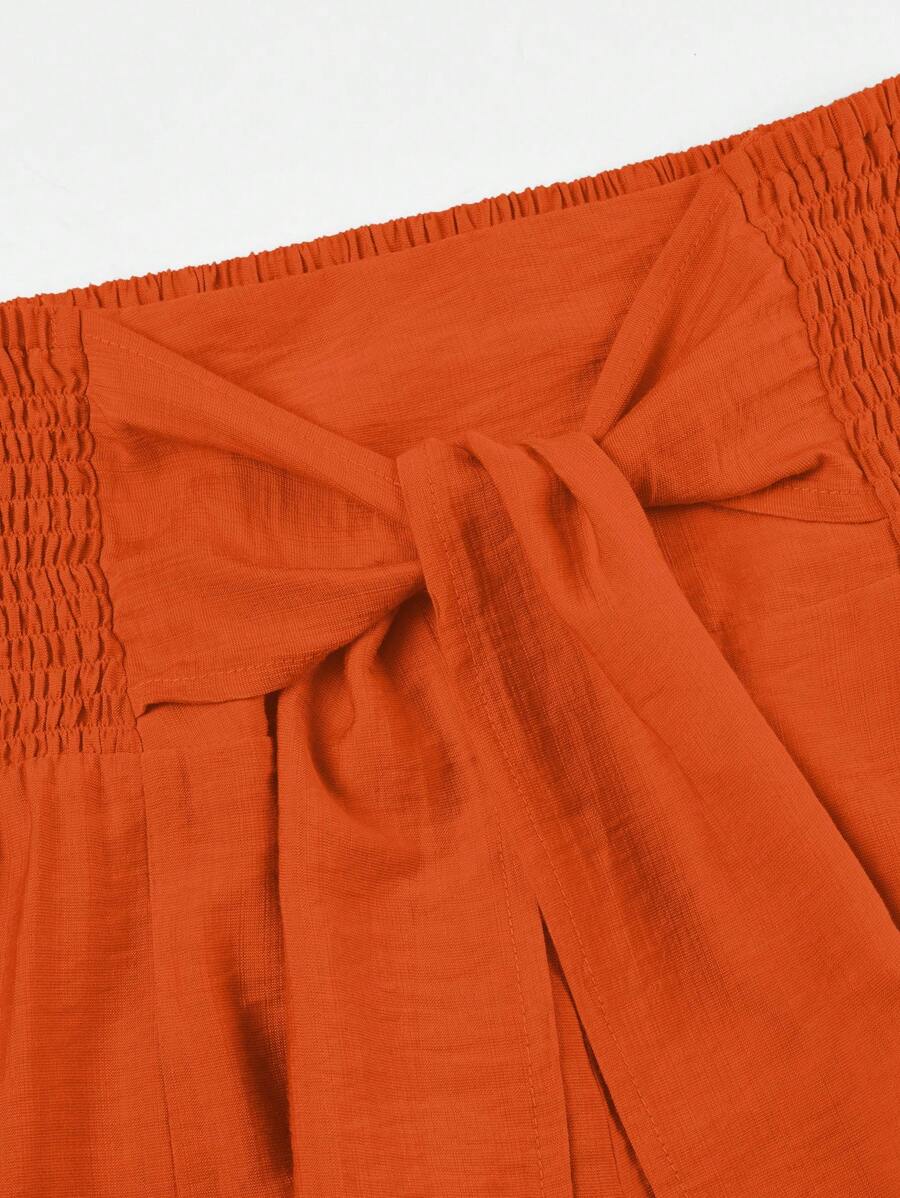 Women's Solid Color Top Wide Leg Pants Set