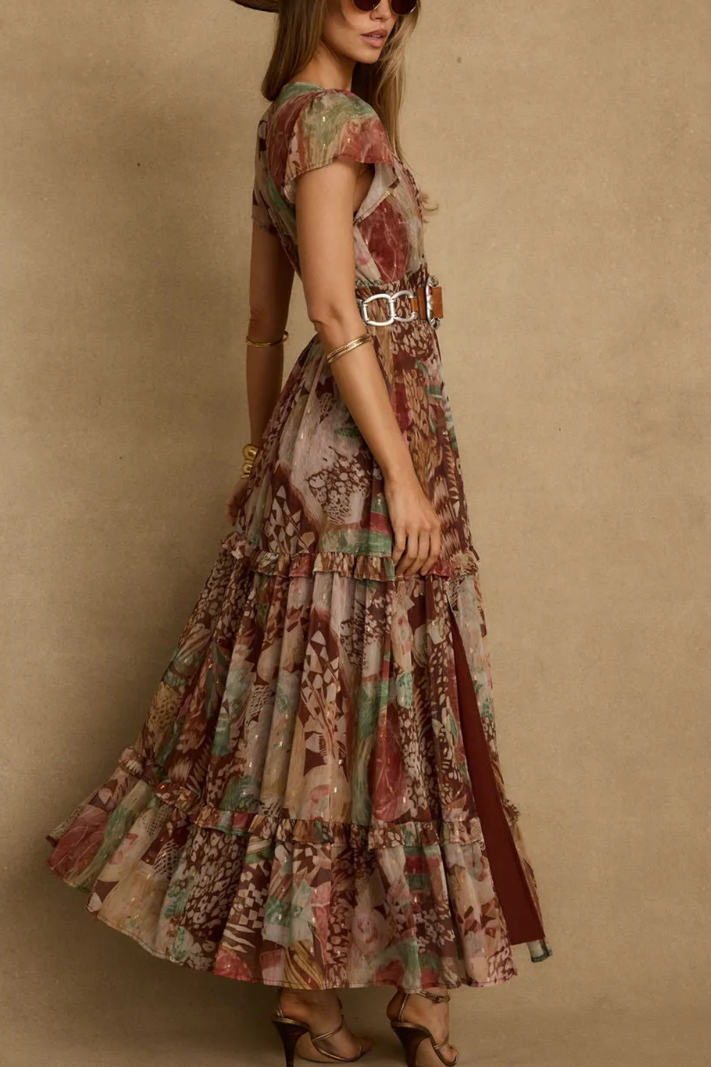 Sundance Rust Multi Printed Maxi Dress