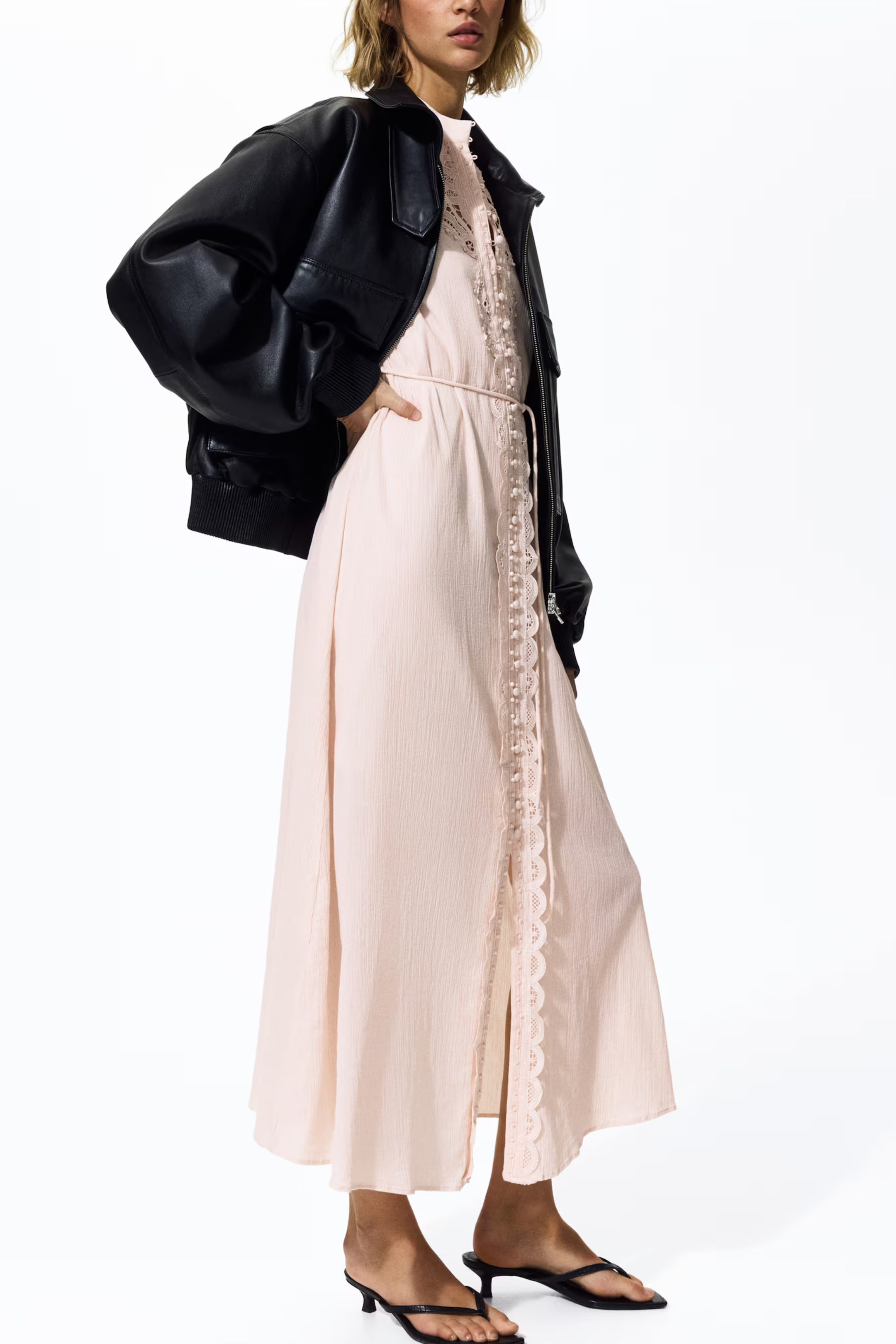 Lace-Detail Cotton Dress