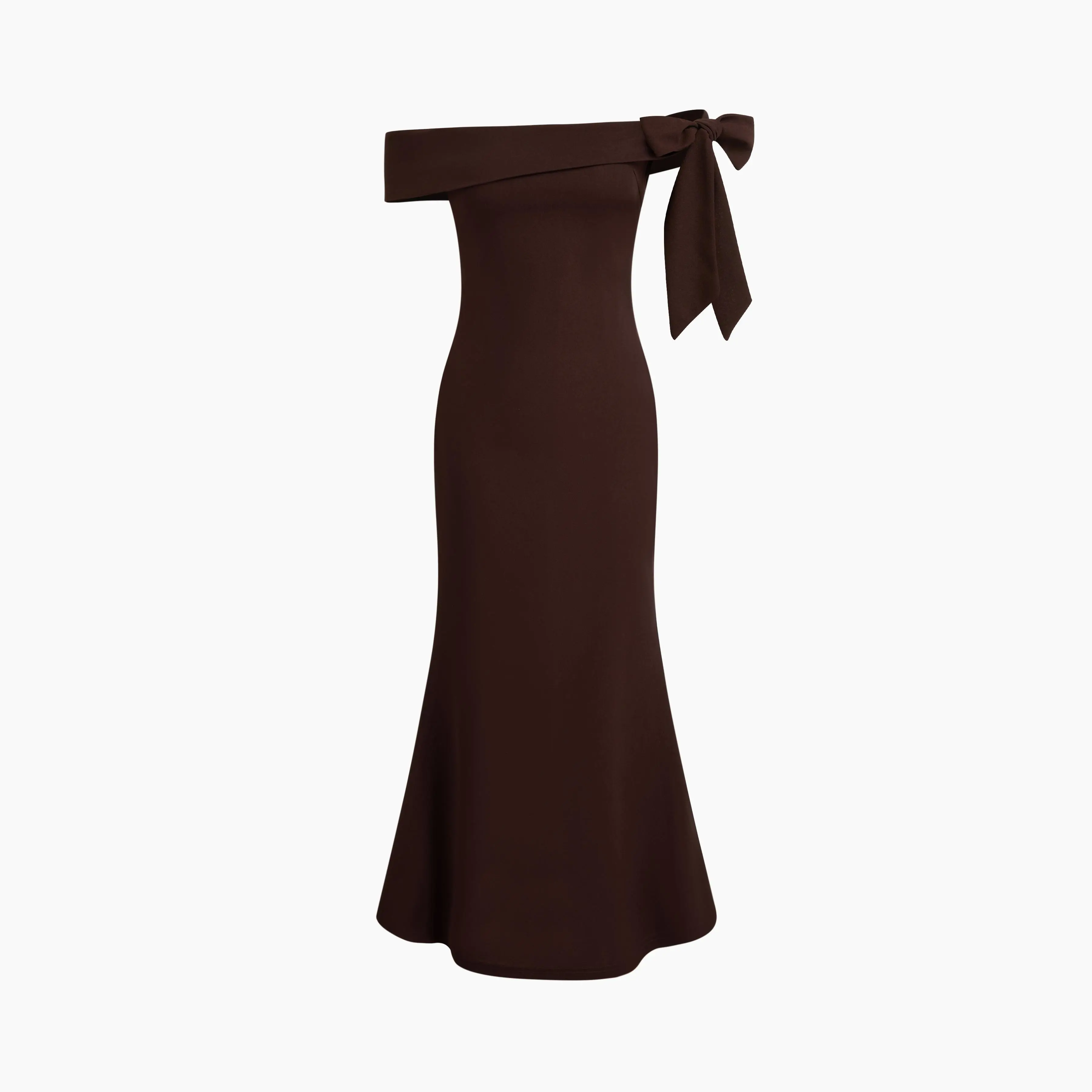 Off-shoulder Asymmetrical Bowknot Mermaid Maxi Dress