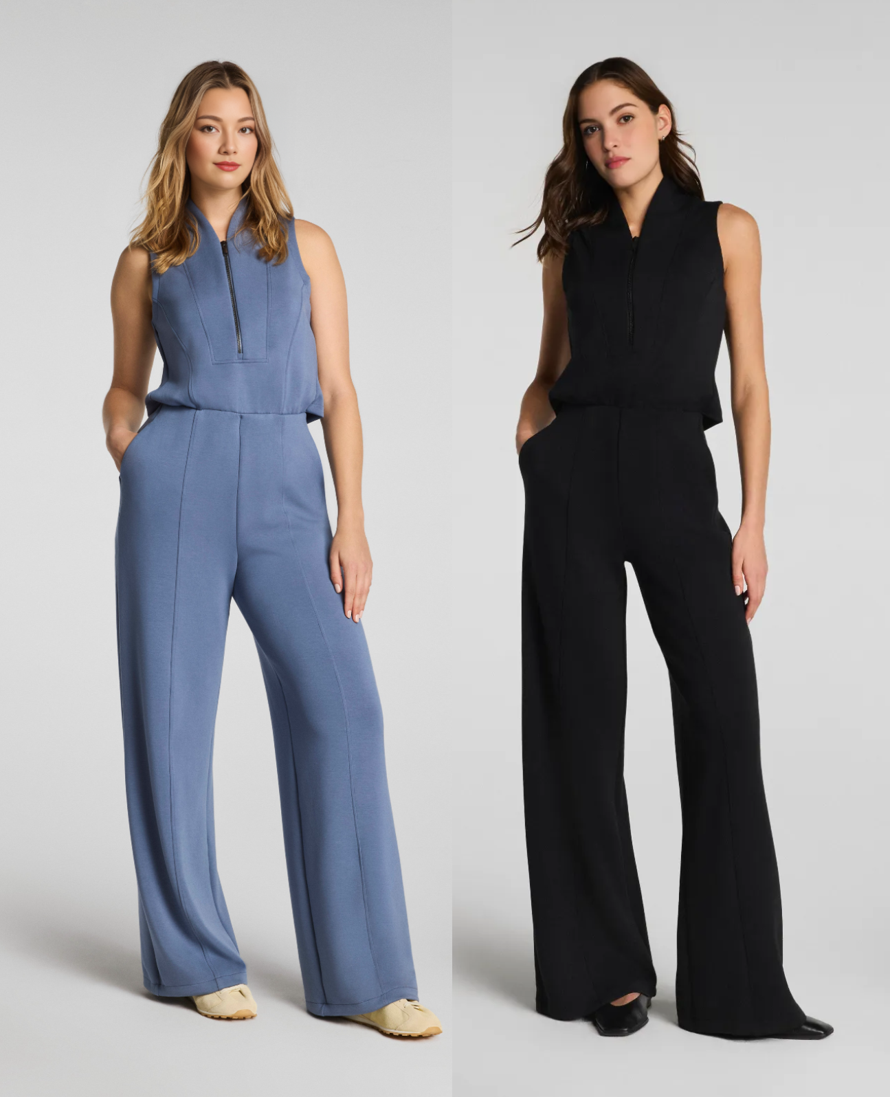AirEssentials Shawl Collar Half Zip Jumpsuit (Buy 2 Free Shipping & Extra $5~$9.99 off)