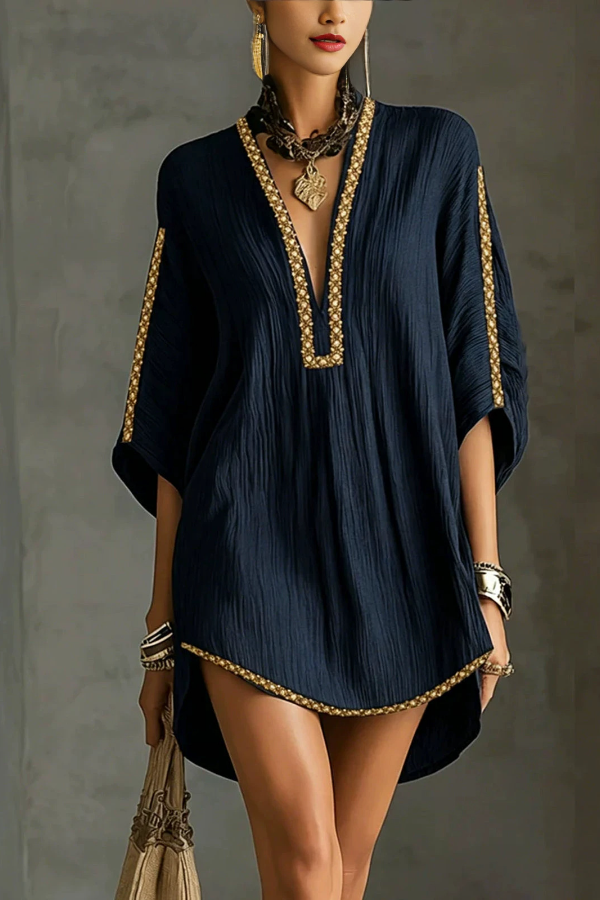 Luxe V-Neck Resort Tunic Dress