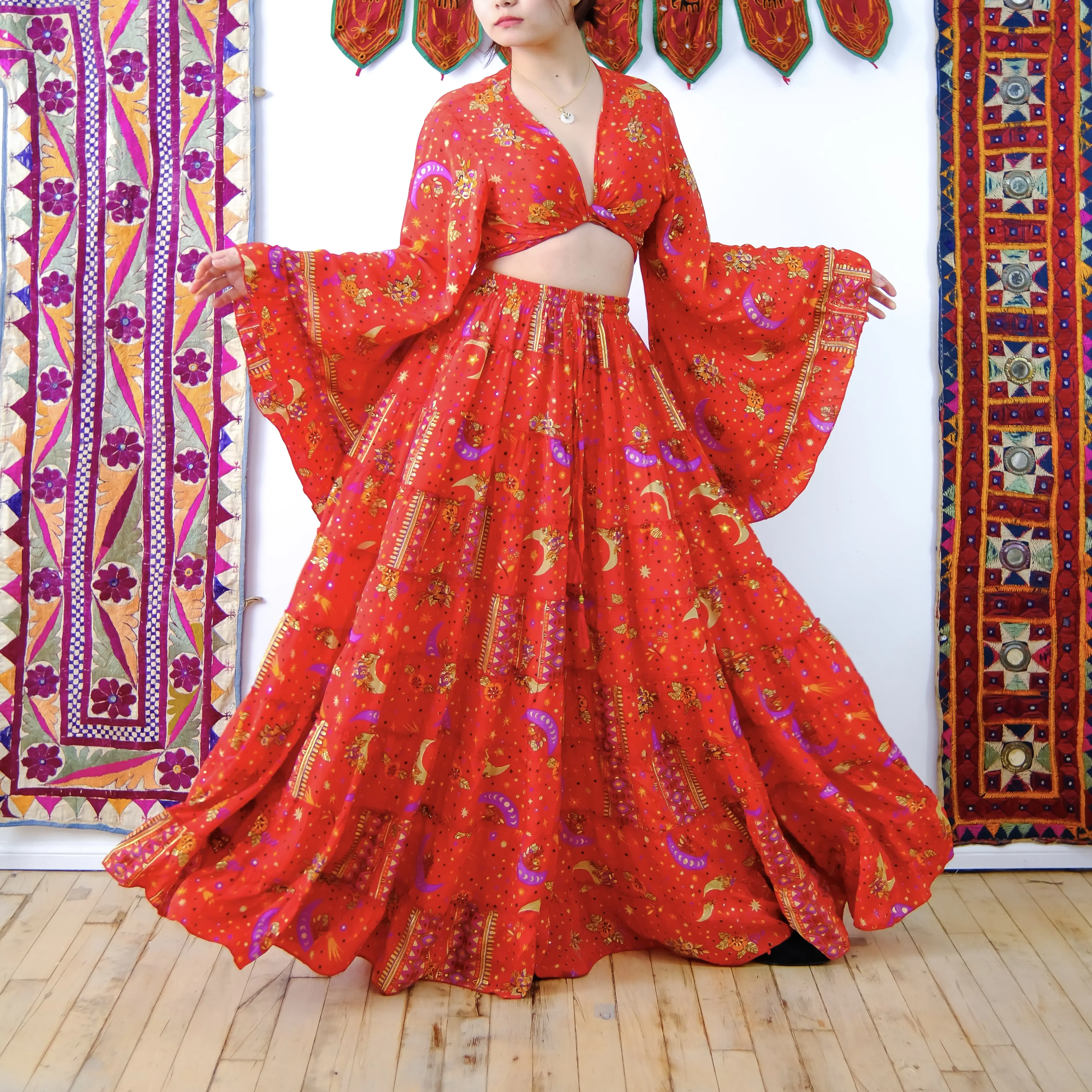 Boho Hippie Long Skirt Set