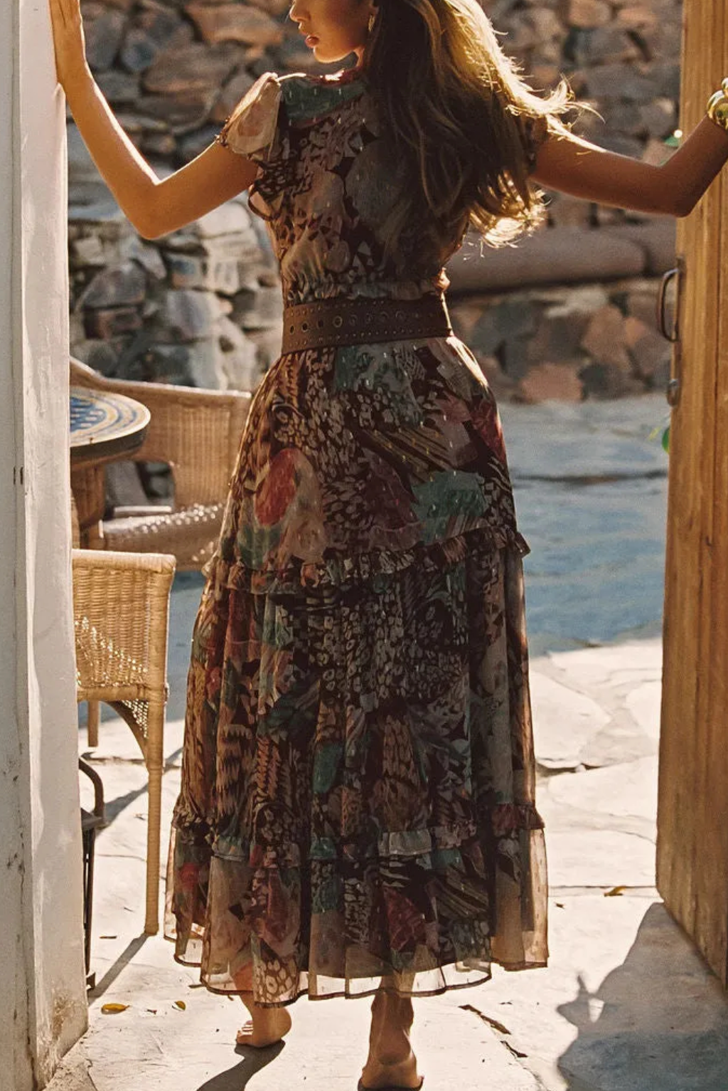 Sundance Rust Multi Printed Maxi Dress