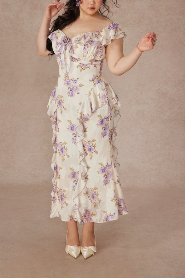 Iris-printed Dress
