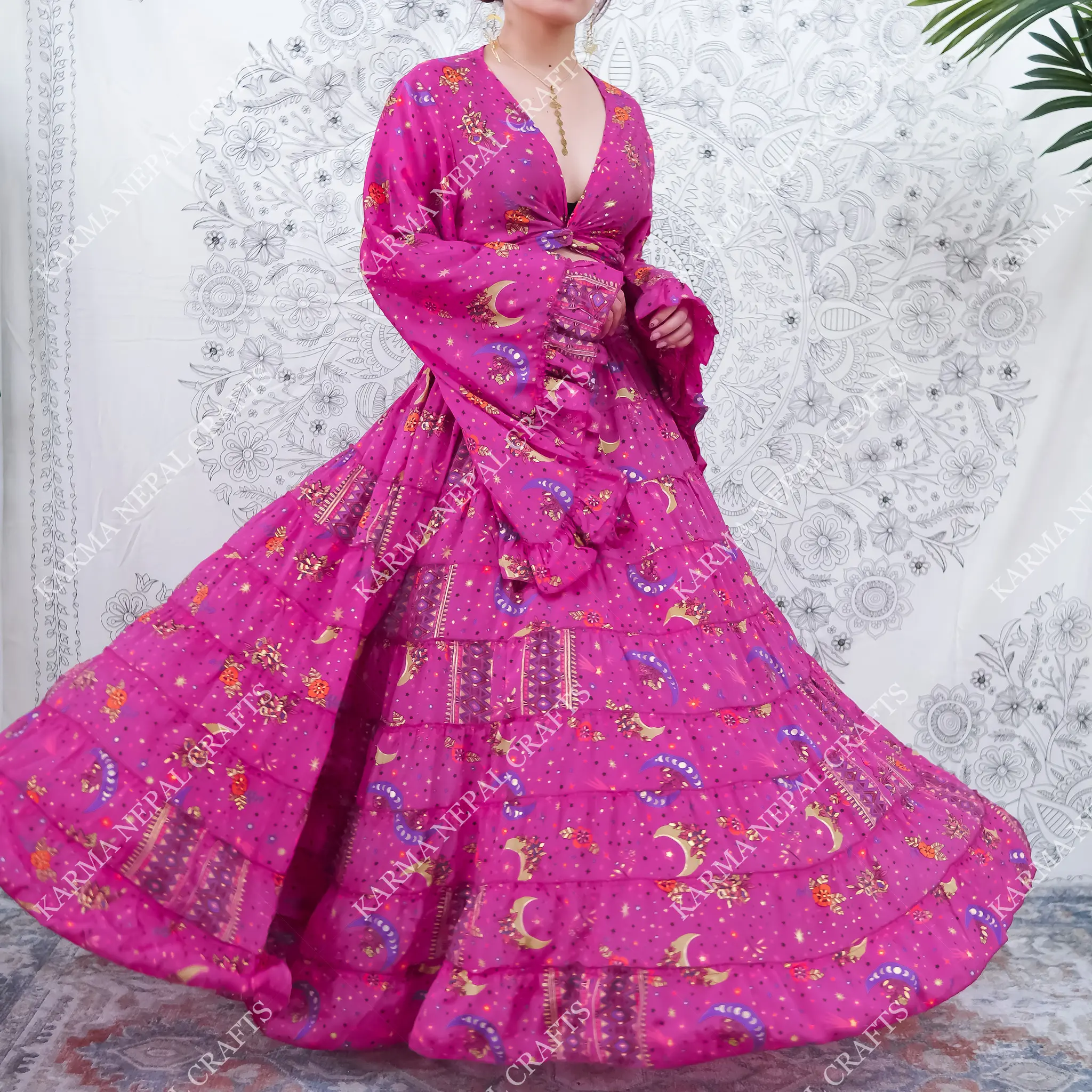 Boho Hippie Long Skirt Set