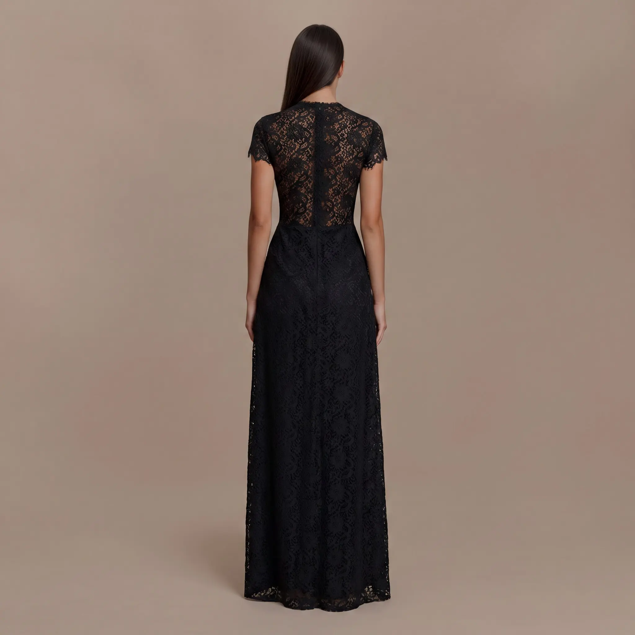 Lace Long-sleeved Top And Wide-leg Pants Set