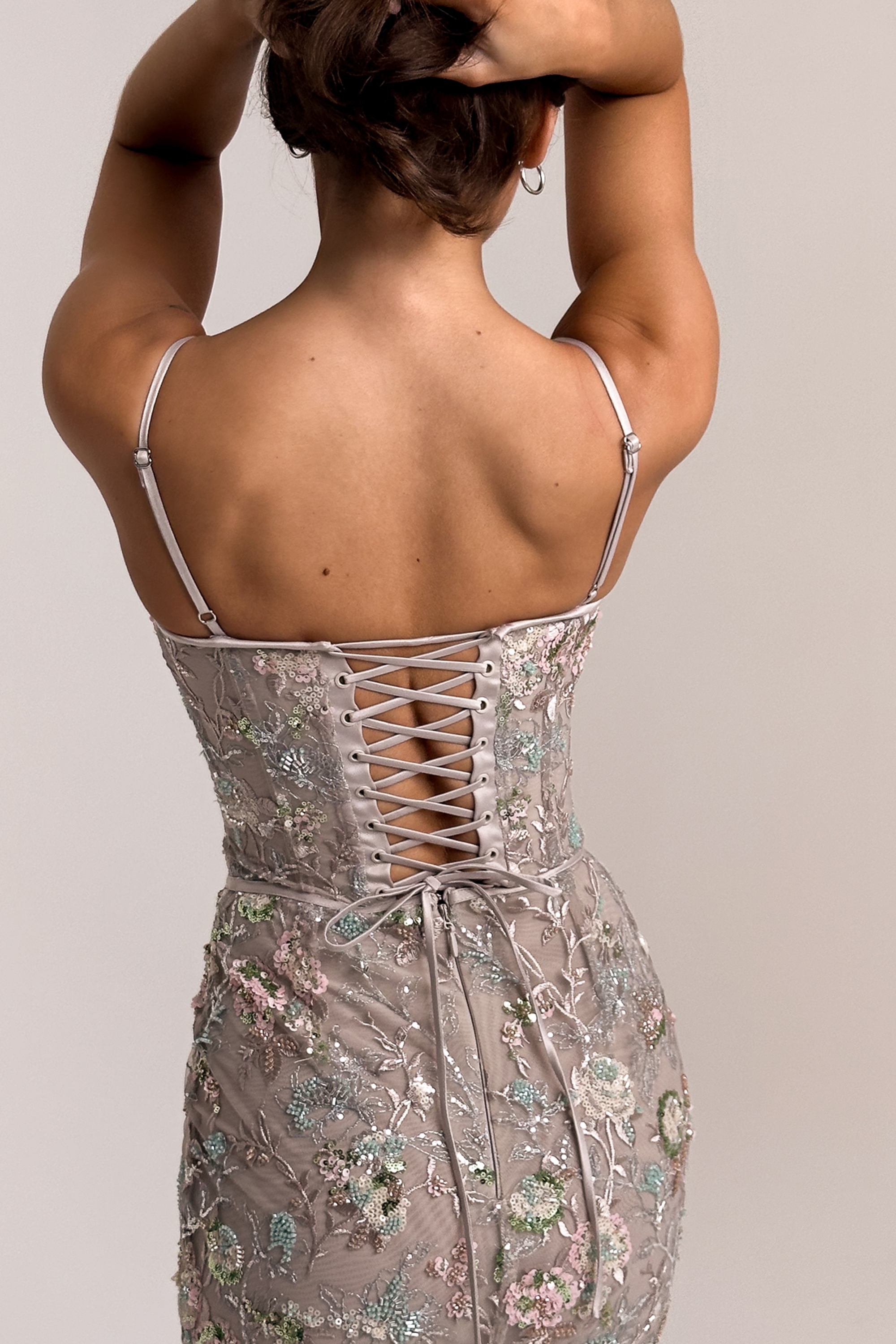 Hand Beaded Embellished Corset Maxi Dress