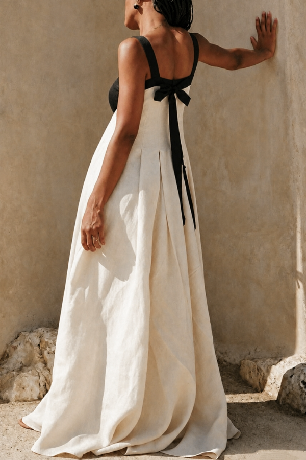 Women's Colorblock Loose Maxi Dress
