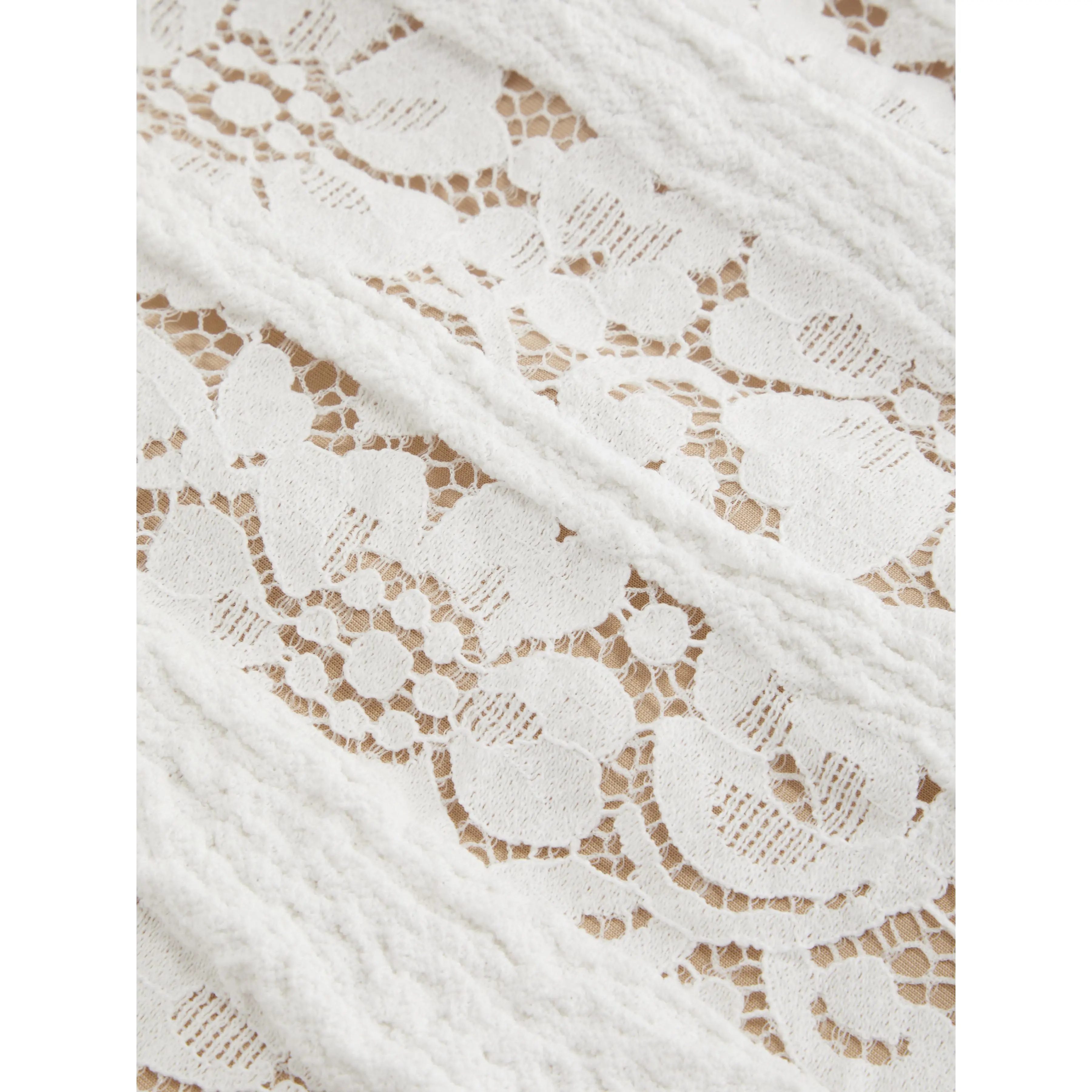 Lace Off-Shoulder Knotted Flared Maxi Dress