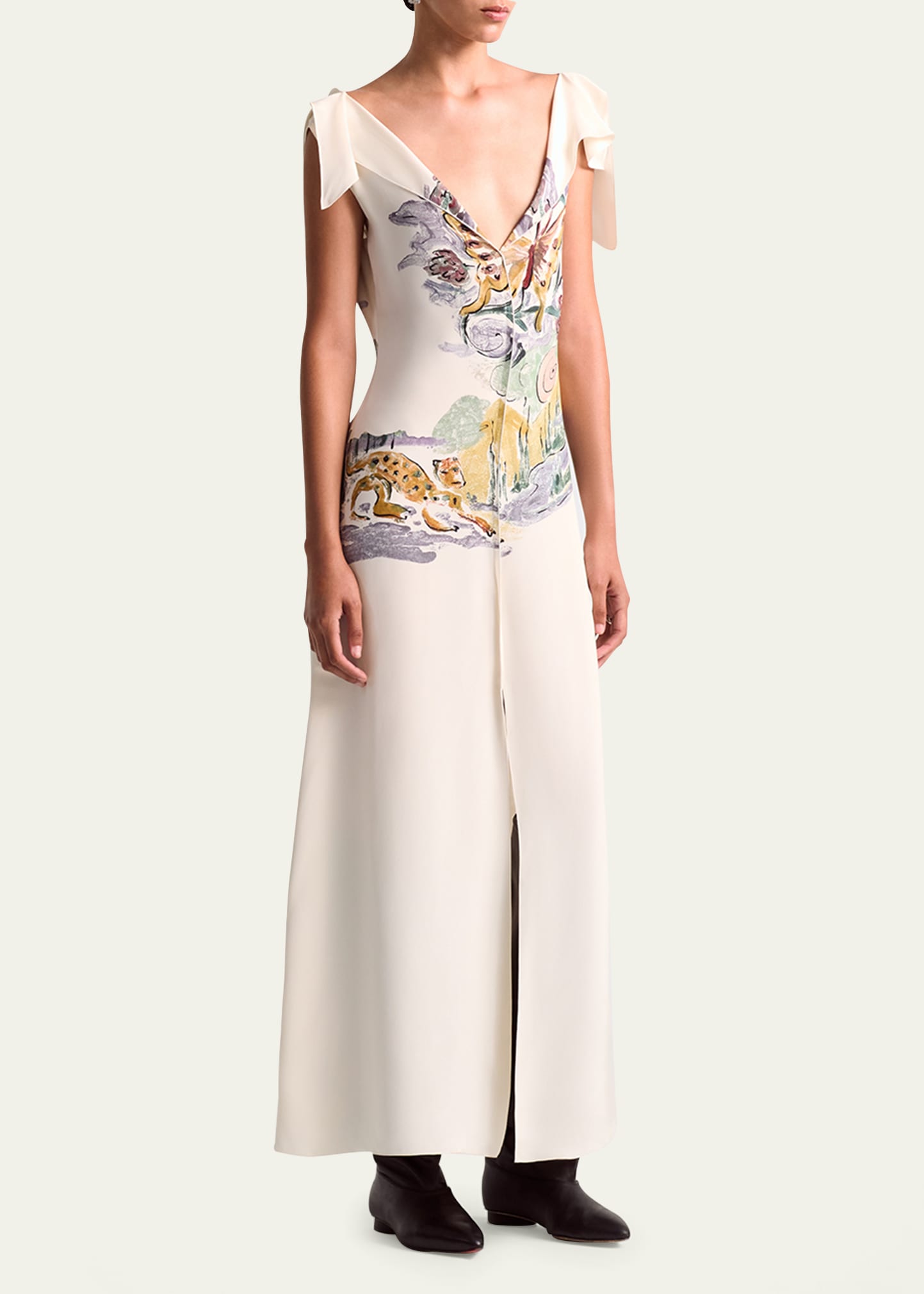 Jophee Printed Crepe Maxi Dress
