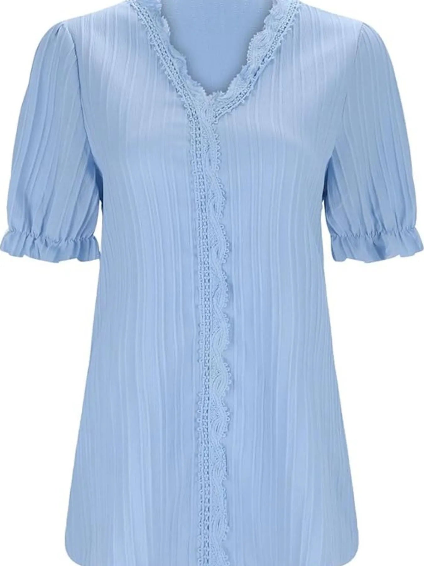 Full Size Lace Detail V-Neck Blouse Plus Size