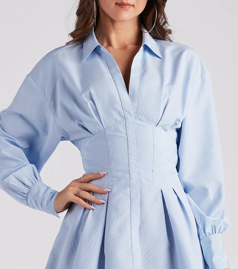 Perfectly Striped Shirt Dress