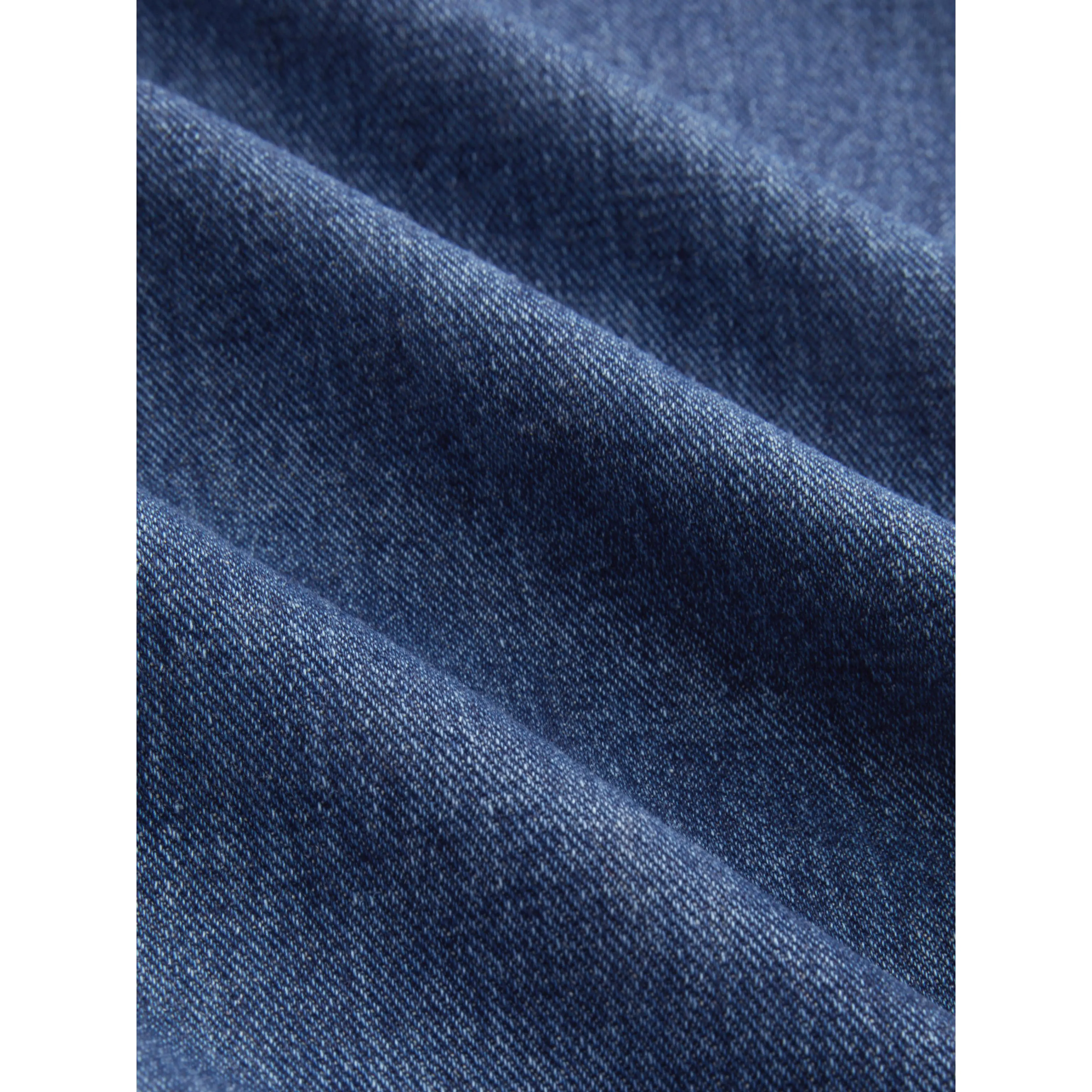 Denim V-neck Button & Pocket Wide Leg Jumpsuit