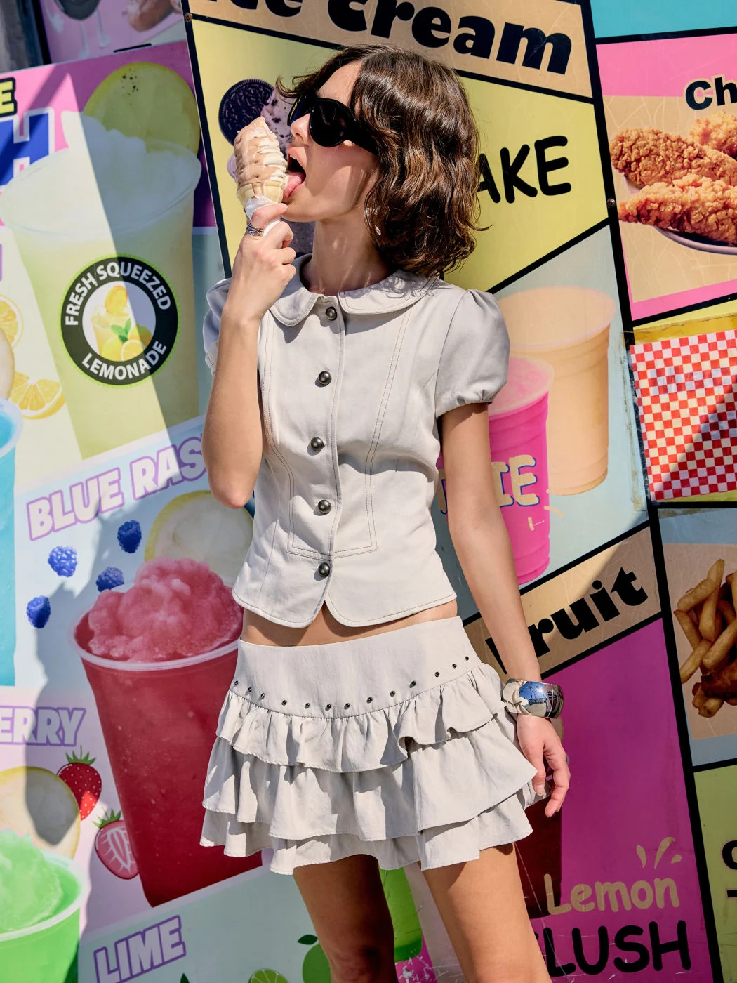 Low-Rise Ruffle Mini Culottes