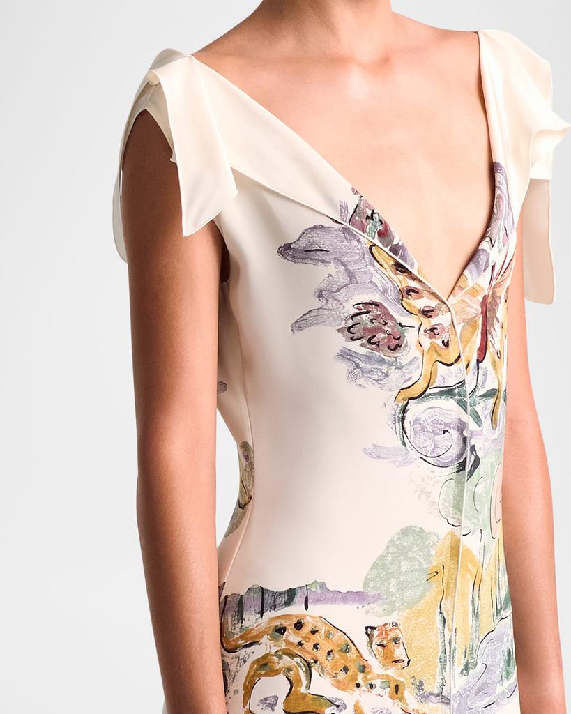 Jophee Printed Crepe Maxi Dress