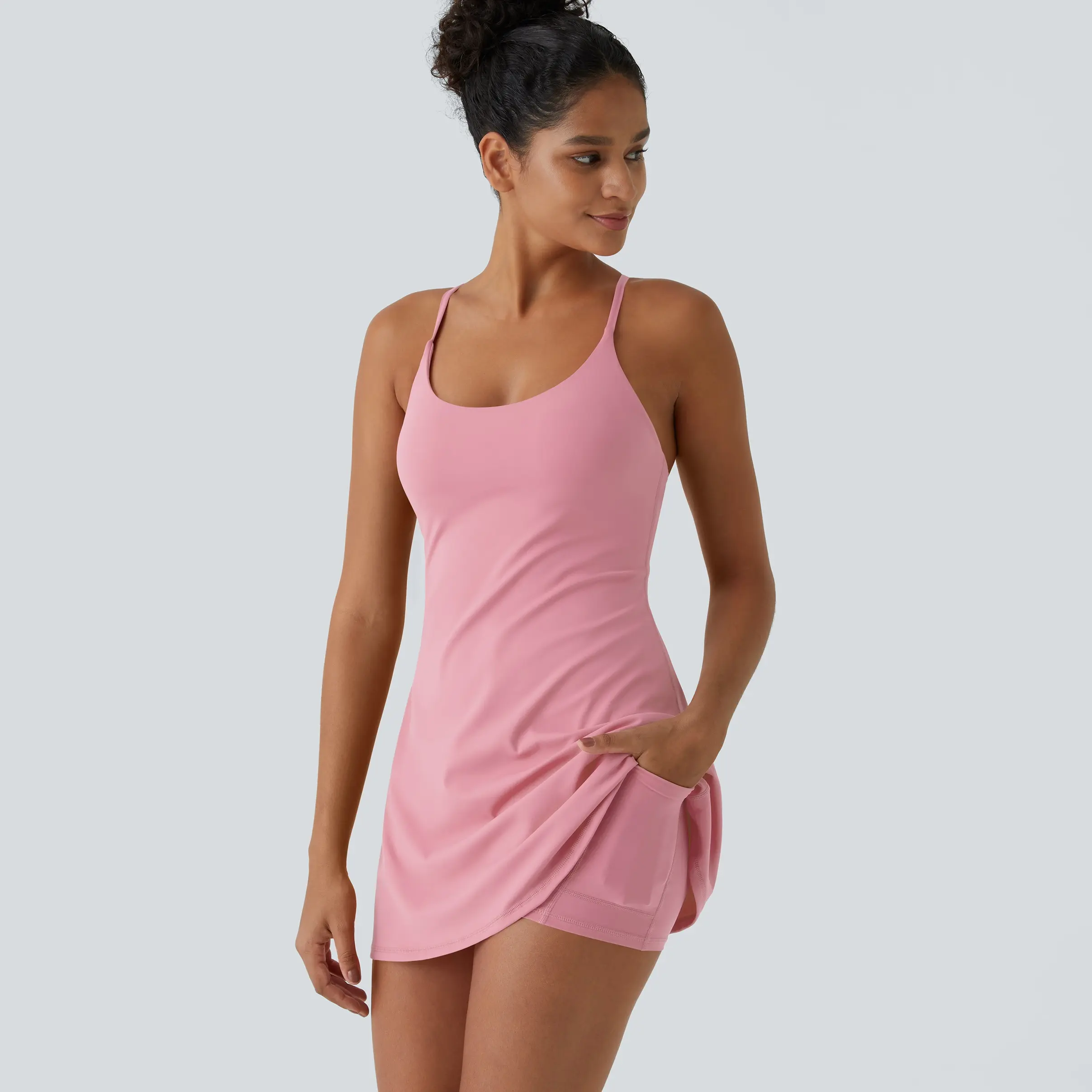 Halara Softlyzero Plush Backless Active Dress-Easy Peezy, Spring Dresses, Dance Dresses for Women #SwimWeek