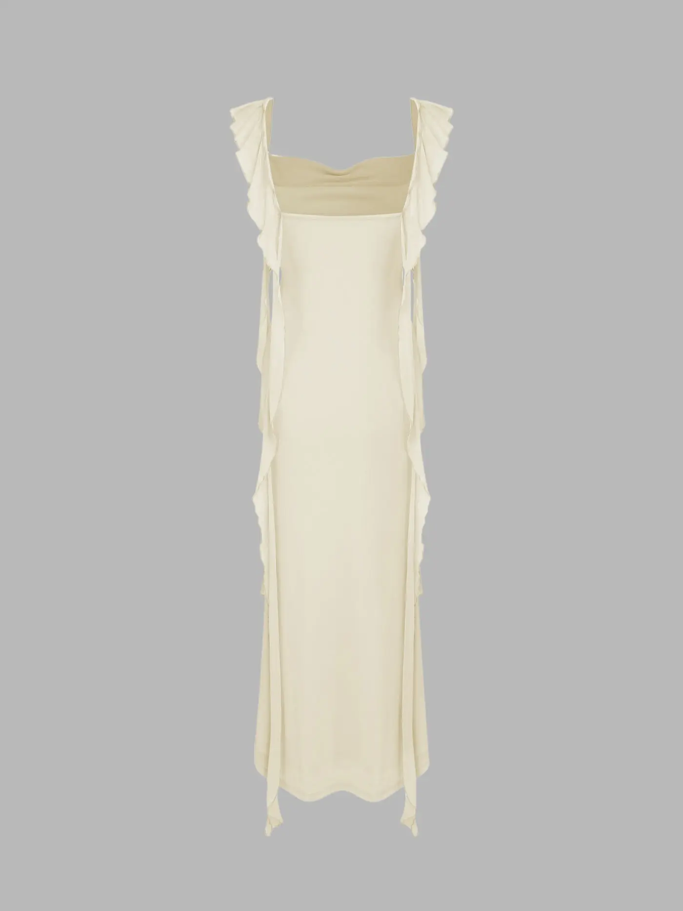 Mesh Maxi Dress with Ruffle Hem