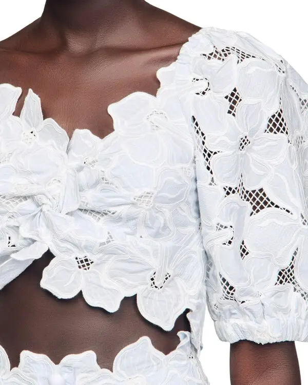 Roseraie Embroidered Cutout skirt set