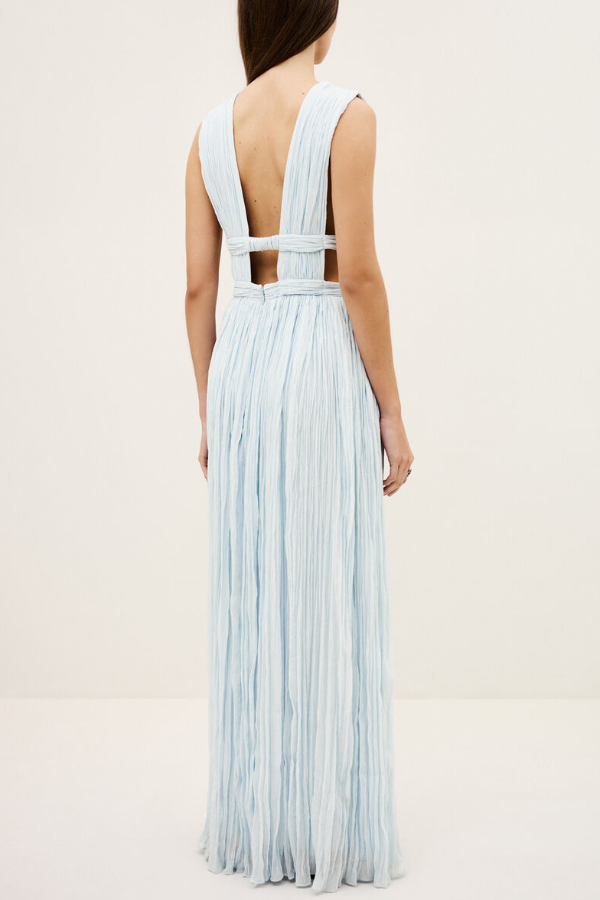 Women's V-neck Sleeveless Long Dress