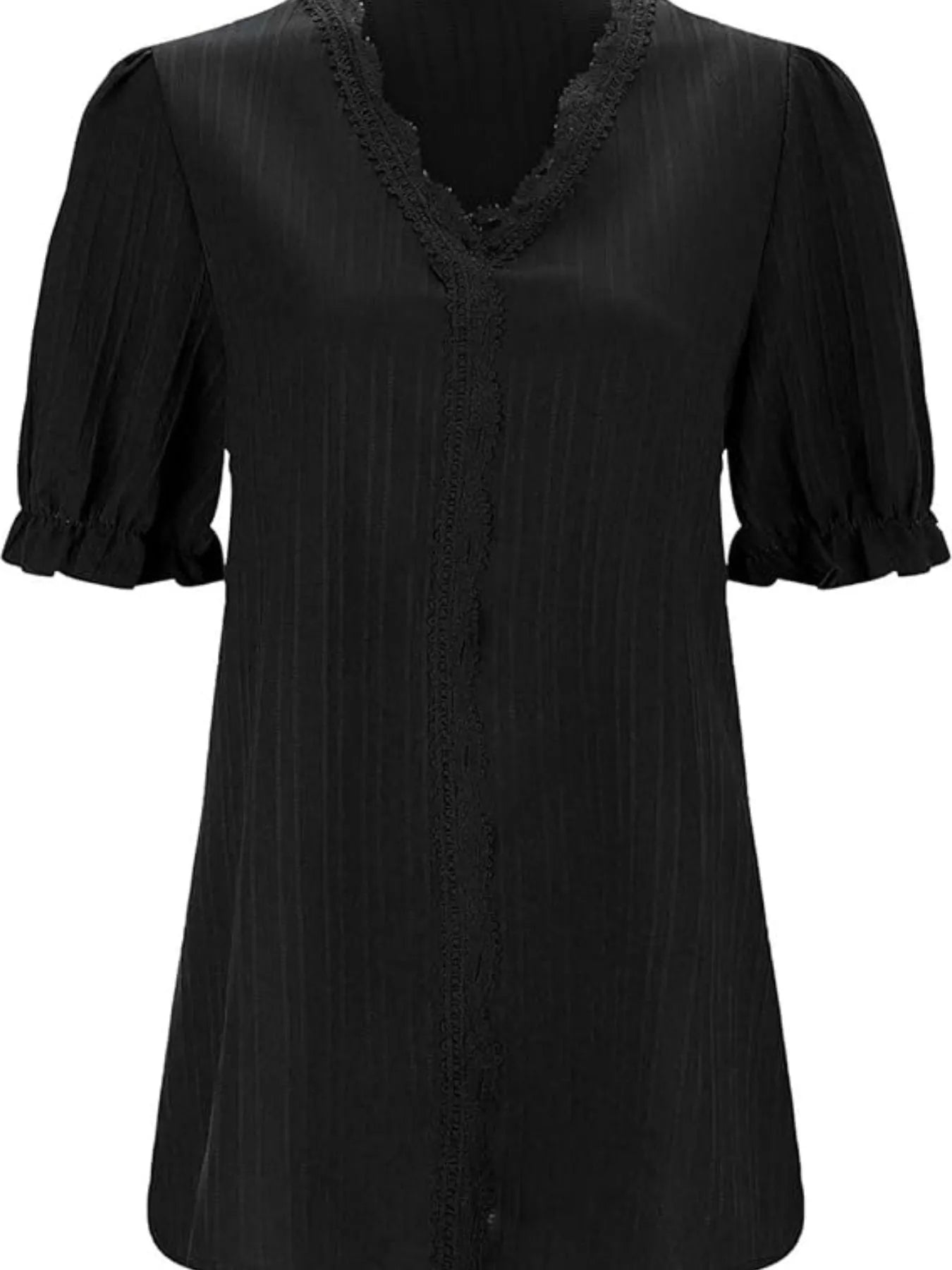 Full Size Lace Detail V-Neck Blouse Plus Size