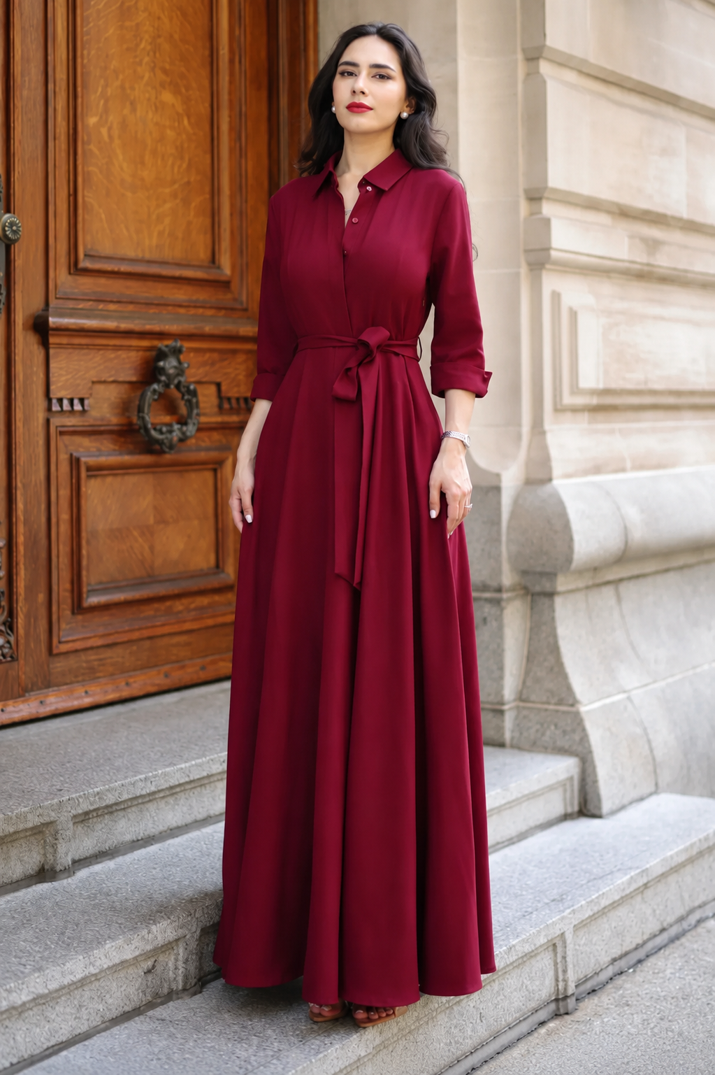 Maxi Dress With Waist Tie