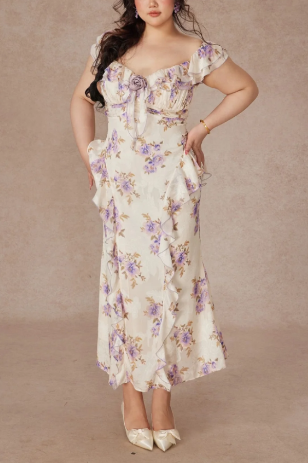 Iris-printed Dress