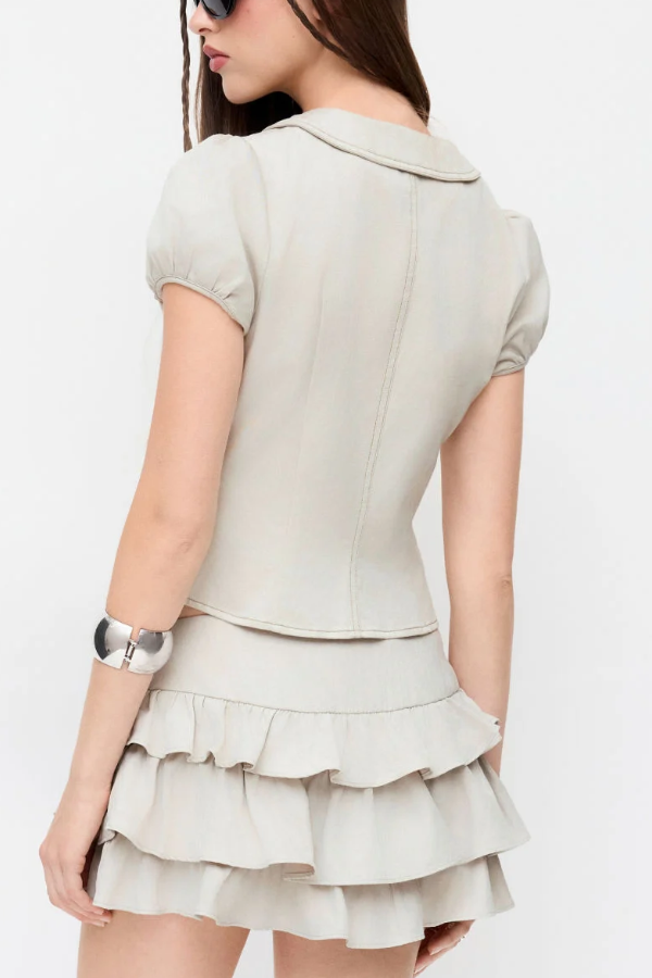 Low-Rise Ruffle Mini Culottes