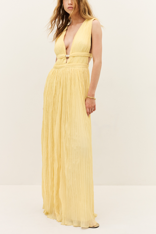 Women's V-neck Sleeveless Long Dress