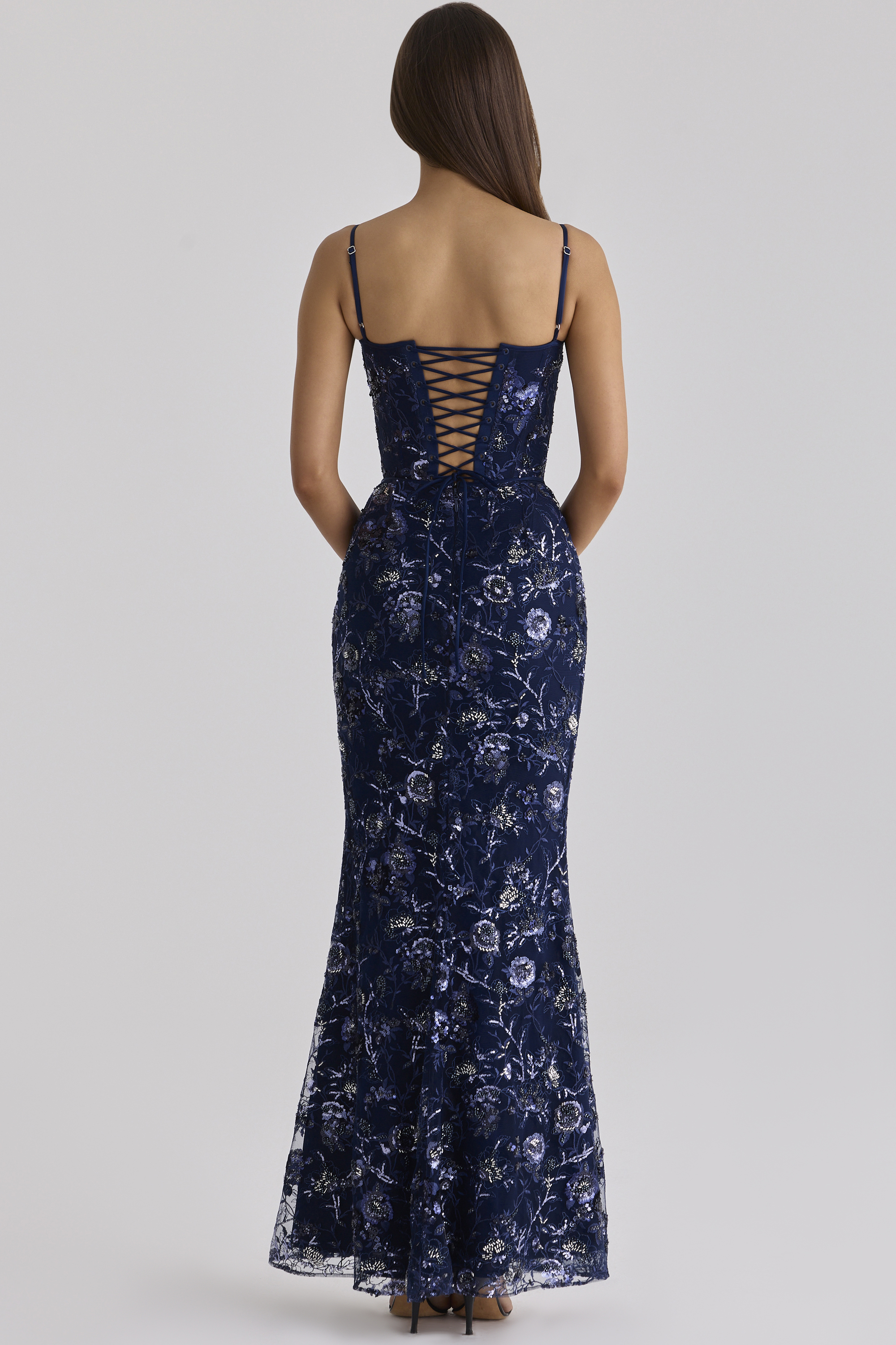 Hand Beaded Embellished Corset Maxi Dress