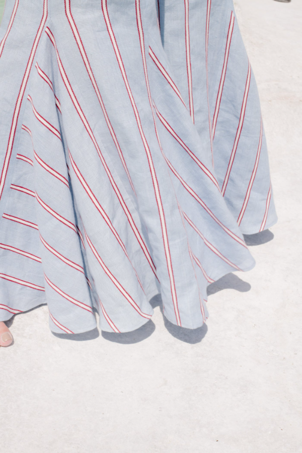 Women's Striped Embroidered Mermaid Trouser Bottoms