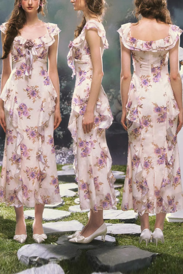 Iris-printed Dress