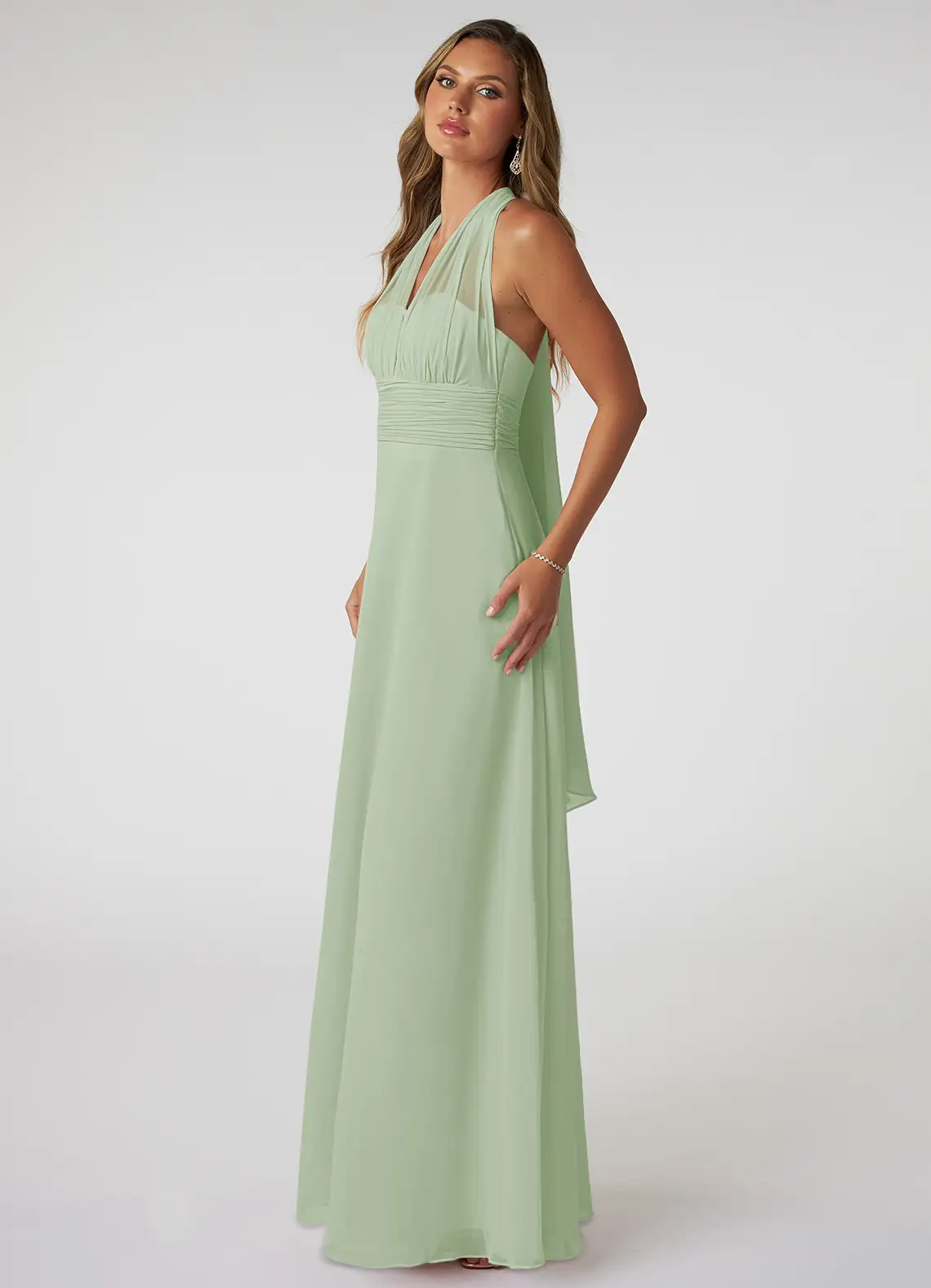 A-Line Strapless Chiffon Convertible Dress