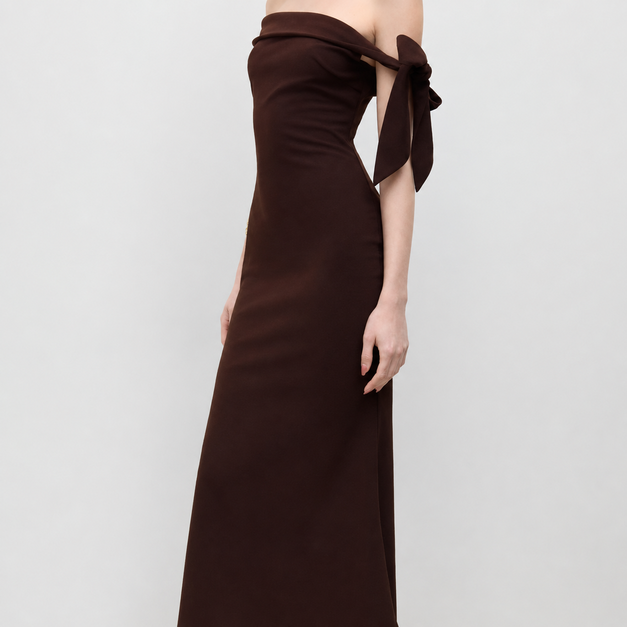Off-shoulder Asymmetrical Bowknot Mermaid Maxi Dress
