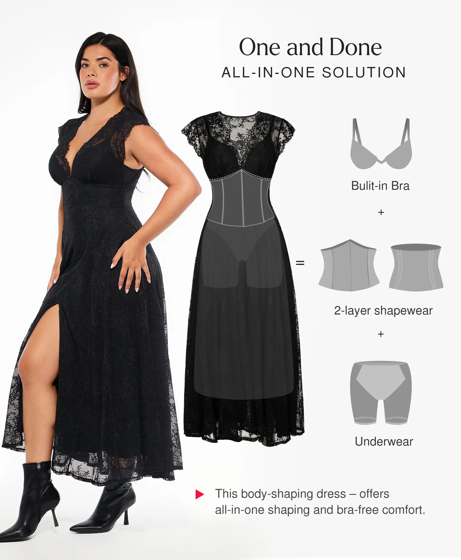 Boho Floral Lace Front Slit Maxi Dress